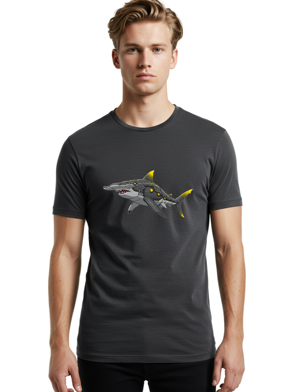 Robo-Shark Men'S Graphic Tee, 100% Cotton, Comfortable Casual Summer Wear, Machine Washable, Vintage Camera, Old Camera, Antique Camera, Black Camera, Classic Photography, Photography Equipment, Nostalgic Device, Film Camera, Camera Art Baf467