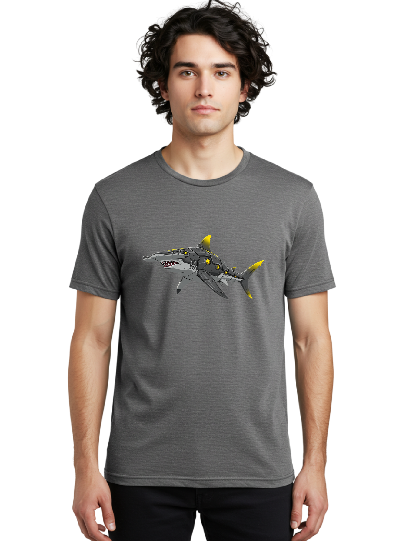 Robo-Shark Men'S Graphic Tee, 100% Cotton, Comfortable Casual Summer Wear, Machine Washable, Vintage Camera, Old Camera, Antique Camera, Black Camera, Classic Photography, Photography Equipment, Nostalgic Device, Film Camera, Camera Art Baf467