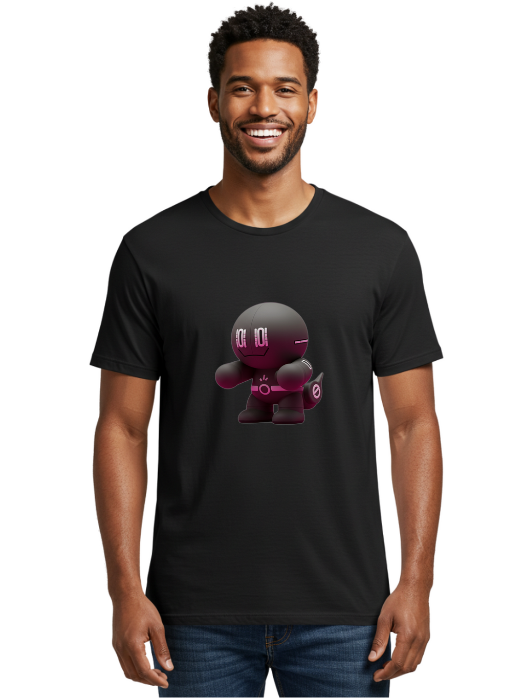 Robot-Character Men'S Graphic Tee, 100% Cotton, Comfortable Casual Summer Wear, Machine Washable, Vintage Camera, Old Camera, Antique Camera, Black Camera, Classic Photography, Photography Equipment, Nostalgic Device, Film Camera, Camera Art Baf468
