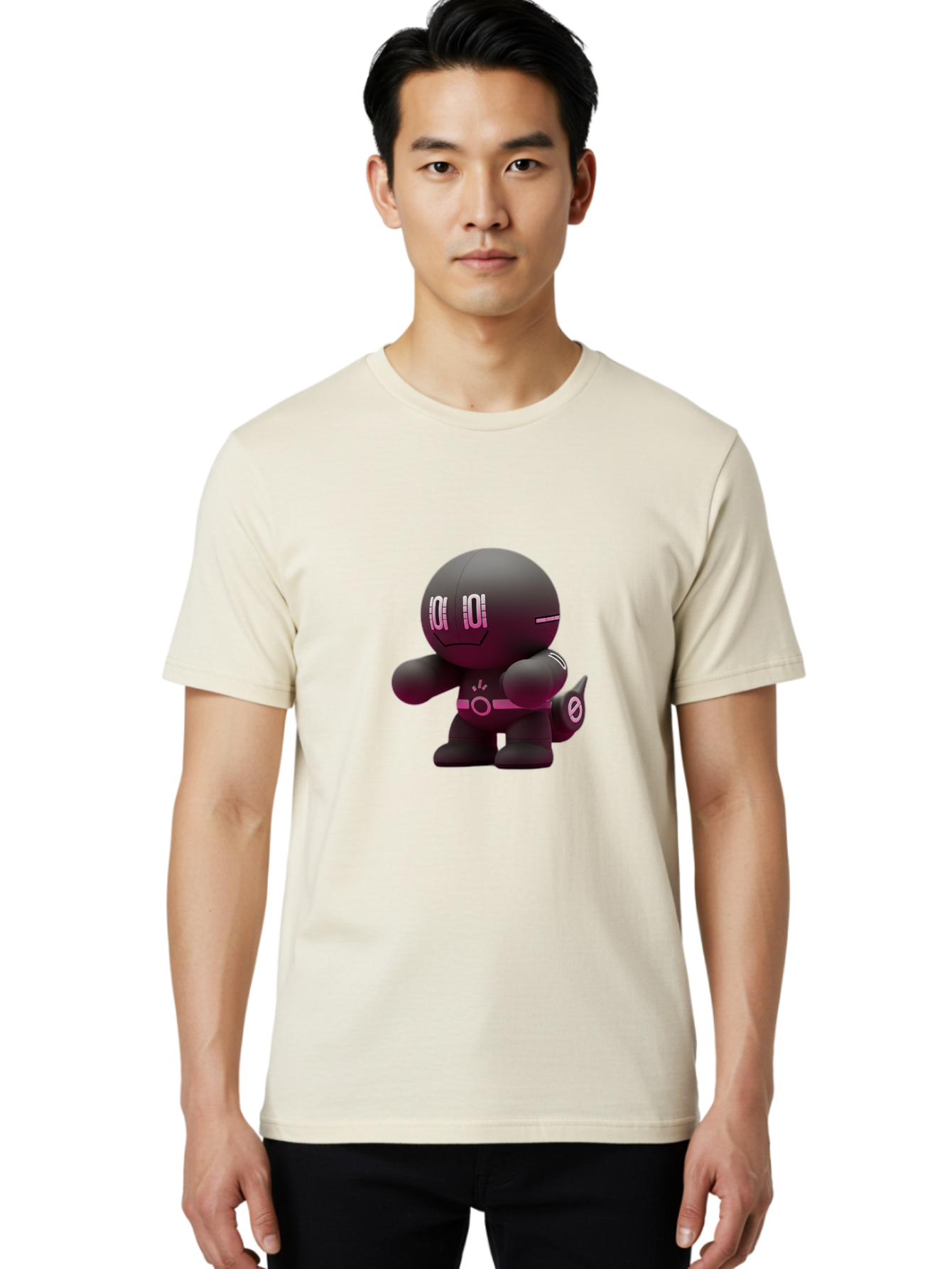 Robot-Character Men'S Graphic Tee, 100% Cotton, Comfortable Casual Summer Wear, Machine Washable, Vintage Camera, Old Camera, Antique Camera, Black Camera, Classic Photography, Photography Equipment, Nostalgic Device, Film Camera, Camera Art Baf468