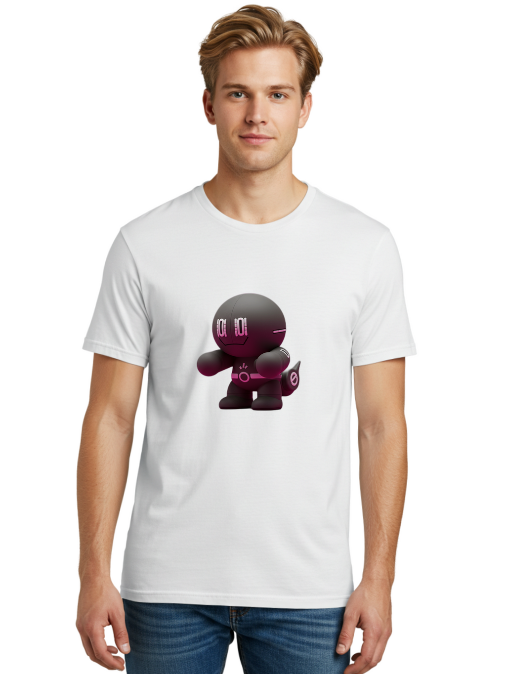 Robot-Character Men'S Graphic Tee, 100% Cotton, Comfortable Casual Summer Wear, Machine Washable, Vintage Camera, Old Camera, Antique Camera, Black Camera, Classic Photography, Photography Equipment, Nostalgic Device, Film Camera, Camera Art Baf468