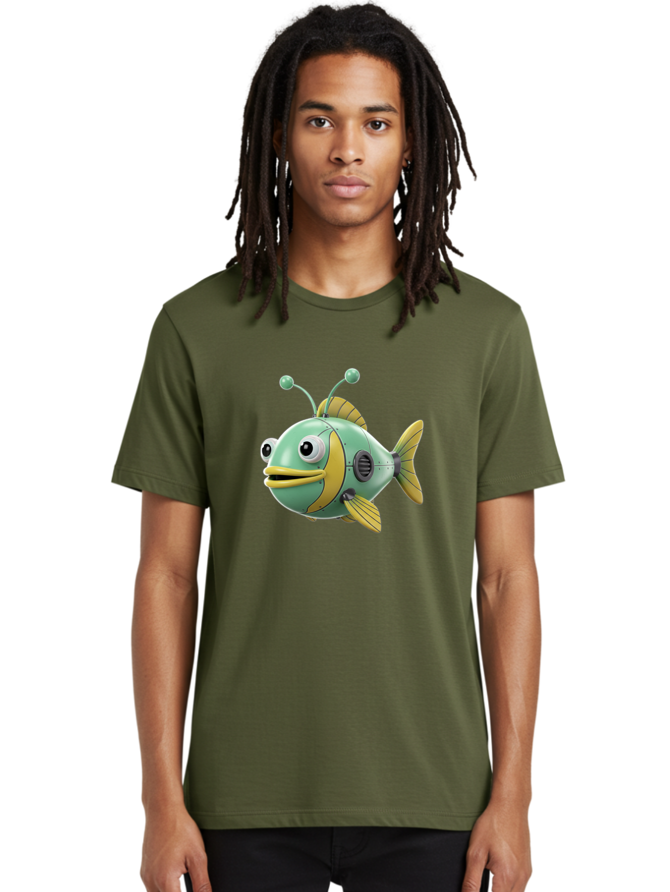 Robot-Fish-1 Men'S Graphic Tee, 100% Cotton, Comfortable Casual Summer Wear, Machine Washable, Vintage Camera, Old Camera, Antique Camera, Black Camera, Classic Photography, Photography Equipment, Nostalgic Device, Film Camera, Camera Art Baf469