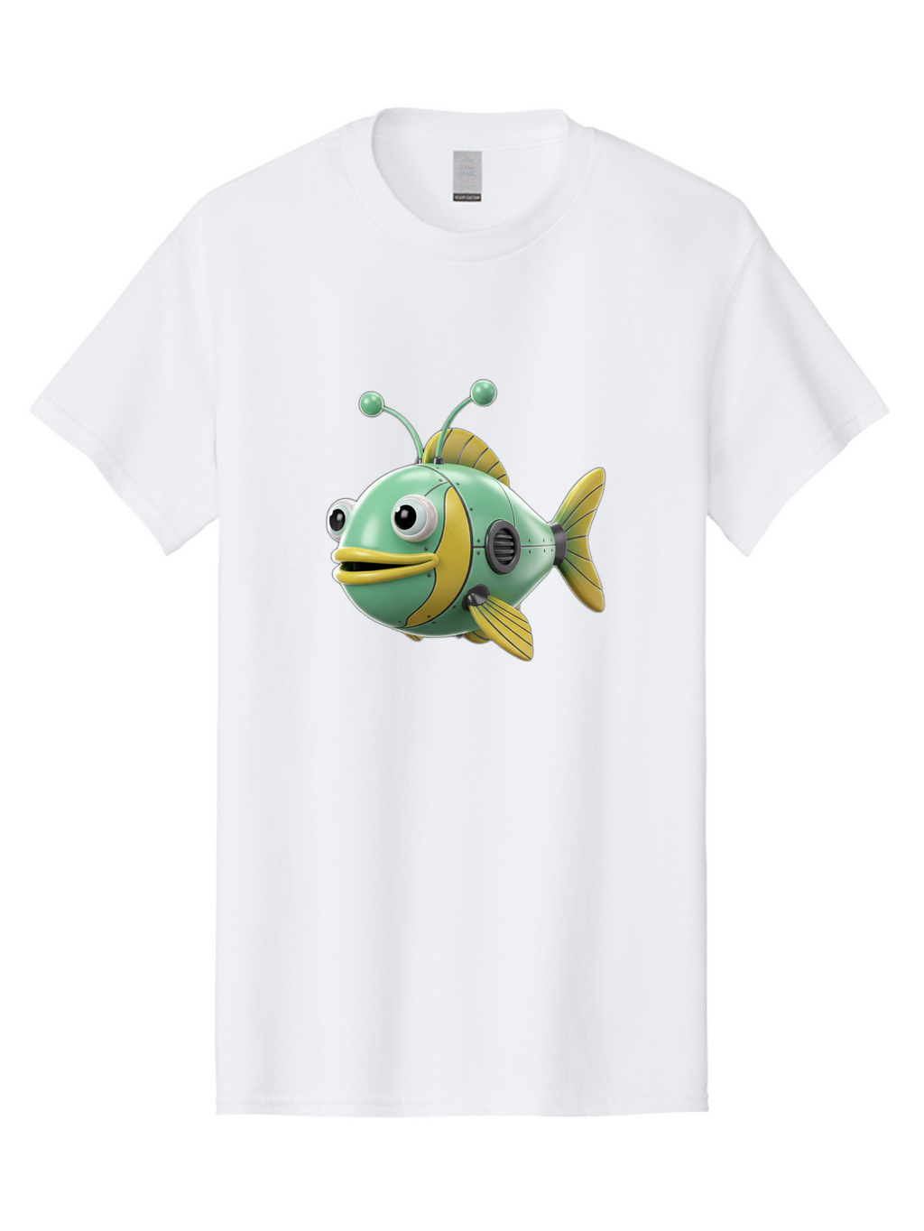 Robot-Fish-1 Men'S Graphic Tee, 100% Cotton, Comfortable Casual Summer Wear, Machine Washable, Vintage Camera, Old Camera, Antique Camera, Black Camera, Classic Photography, Photography Equipment, Nostalgic Device, Film Camera, Camera Art Baf469
