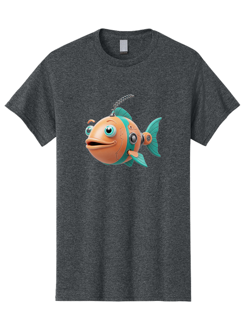 Robot-Fish-2 Men'S Graphic Tee, 100% Cotton, Comfortable Casual Summer Wear, Machine Washable, Vintage Camera, Old Camera, Antique Camera, Black Camera, Classic Photography, Photography Equipment, Nostalgic Device, Film Camera, Camera Art Baf470