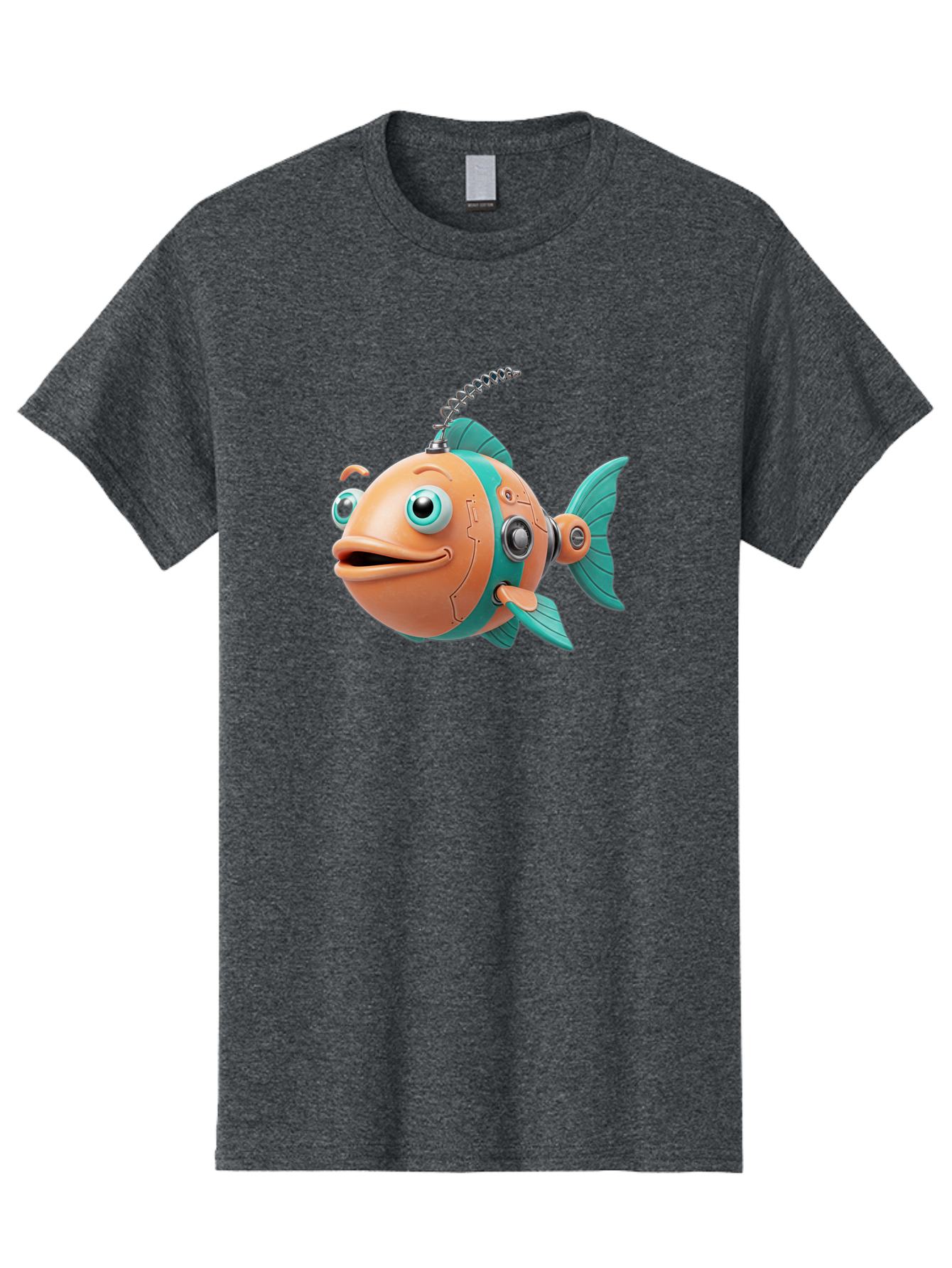 Robot-Fish-2 Men'S Graphic Tee, 100% Cotton, Comfortable Casual Summer Wear, Machine Washable, Vintage Camera, Old Camera, Antique Camera, Black Camera, Classic Photography, Photography Equipment, Nostalgic Device, Film Camera, Camera Art Baf470