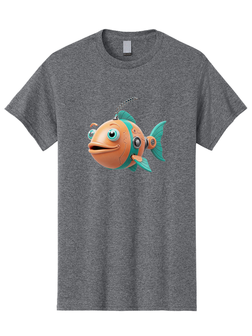 Robot-Fish-2 Men'S Graphic Tee, 100% Cotton, Comfortable Casual Summer Wear, Machine Washable, Vintage Camera, Old Camera, Antique Camera, Black Camera, Classic Photography, Photography Equipment, Nostalgic Device, Film Camera, Camera Art Baf470