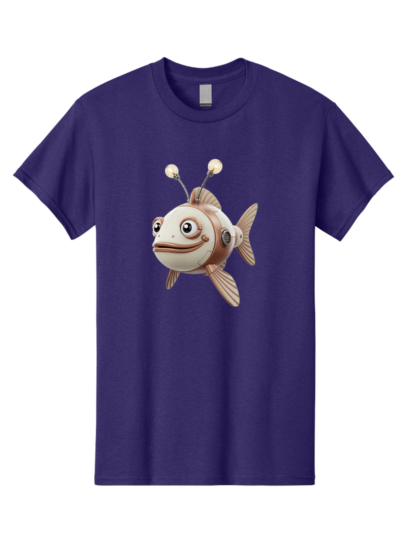 Robot-Fish-3 Men'S Graphic Tee, 100% Cotton, Comfortable Casual Summer Wear, Machine Washable, Vintage Camera, Old Camera, Antique Camera, Black Camera, Classic Photography, Photography Equipment, Nostalgic Device, Film Camera, Camera Art Baf471
