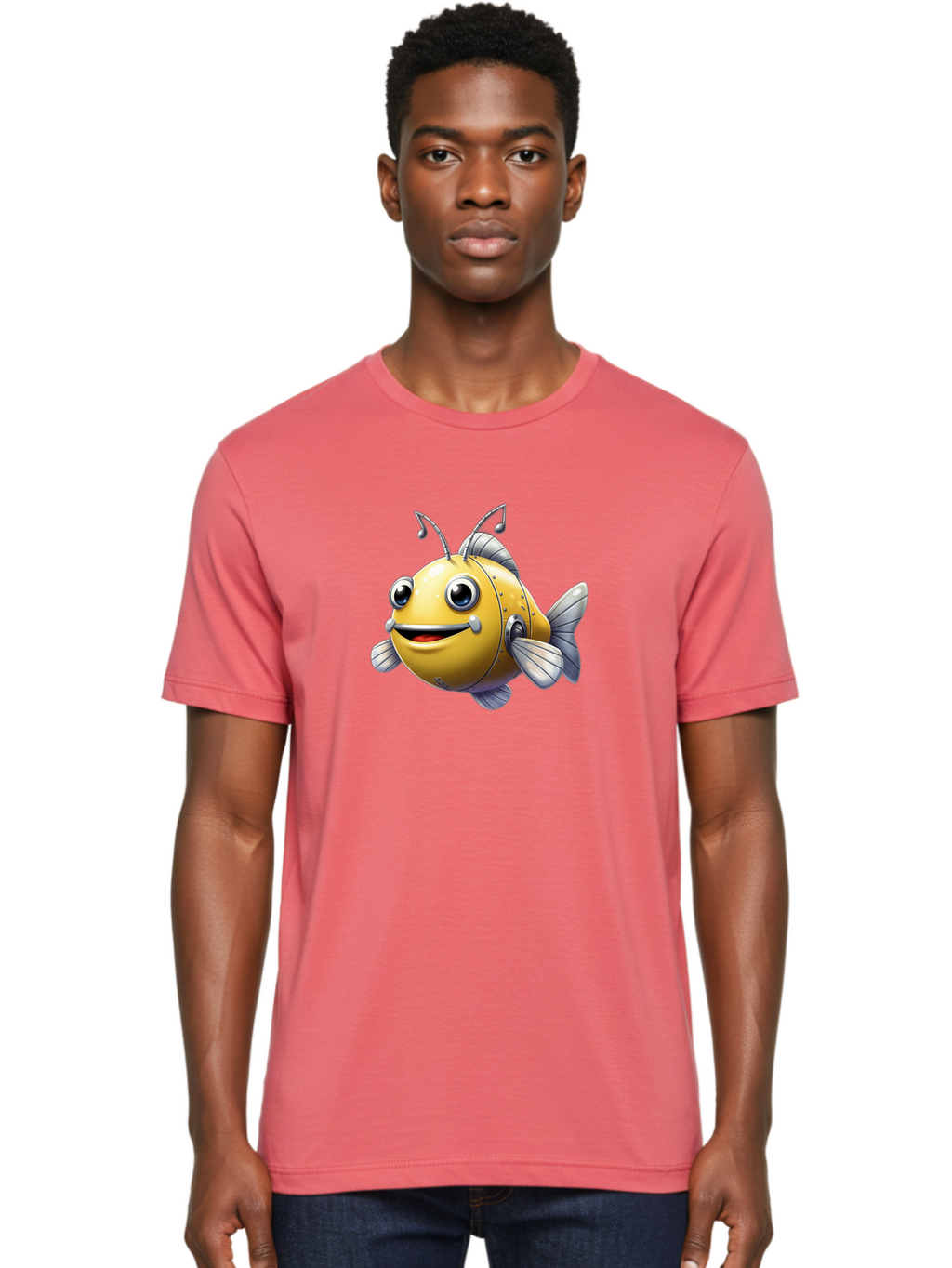 Robot-Fish-5 Men'S Graphic Tee, 100% Cotton, Comfortable Casual Summer Wear, Machine Washable, Vintage Camera, Old Camera, Antique Camera, Black Camera, Classic Photography, Photography Equipment, Nostalgic Device, Film Camera, Camera Art Baf473