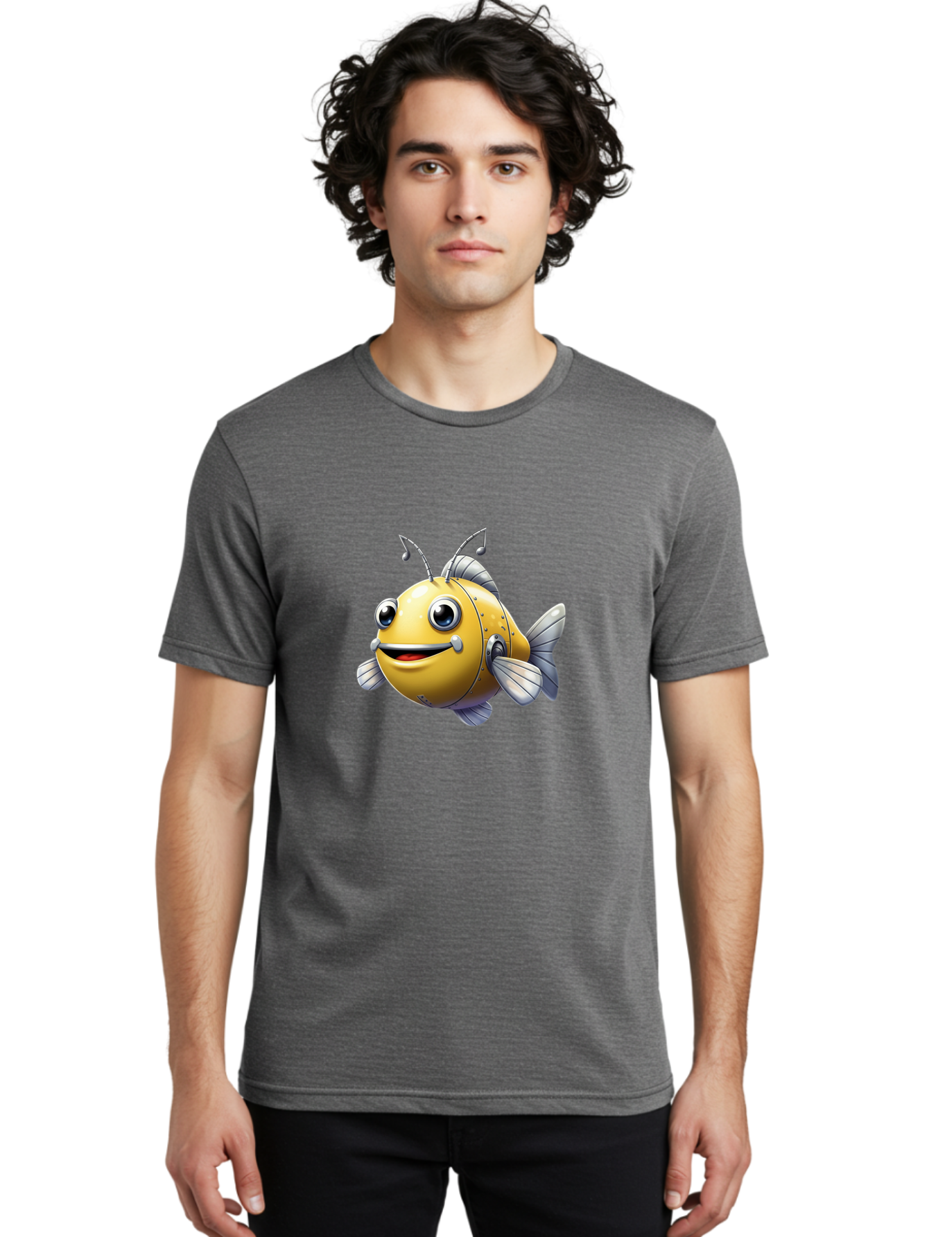 Robot-Fish-5 Men'S Graphic Tee, 100% Cotton, Comfortable Casual Summer Wear, Machine Washable, Vintage Camera, Old Camera, Antique Camera, Black Camera, Classic Photography, Photography Equipment, Nostalgic Device, Film Camera, Camera Art Baf473