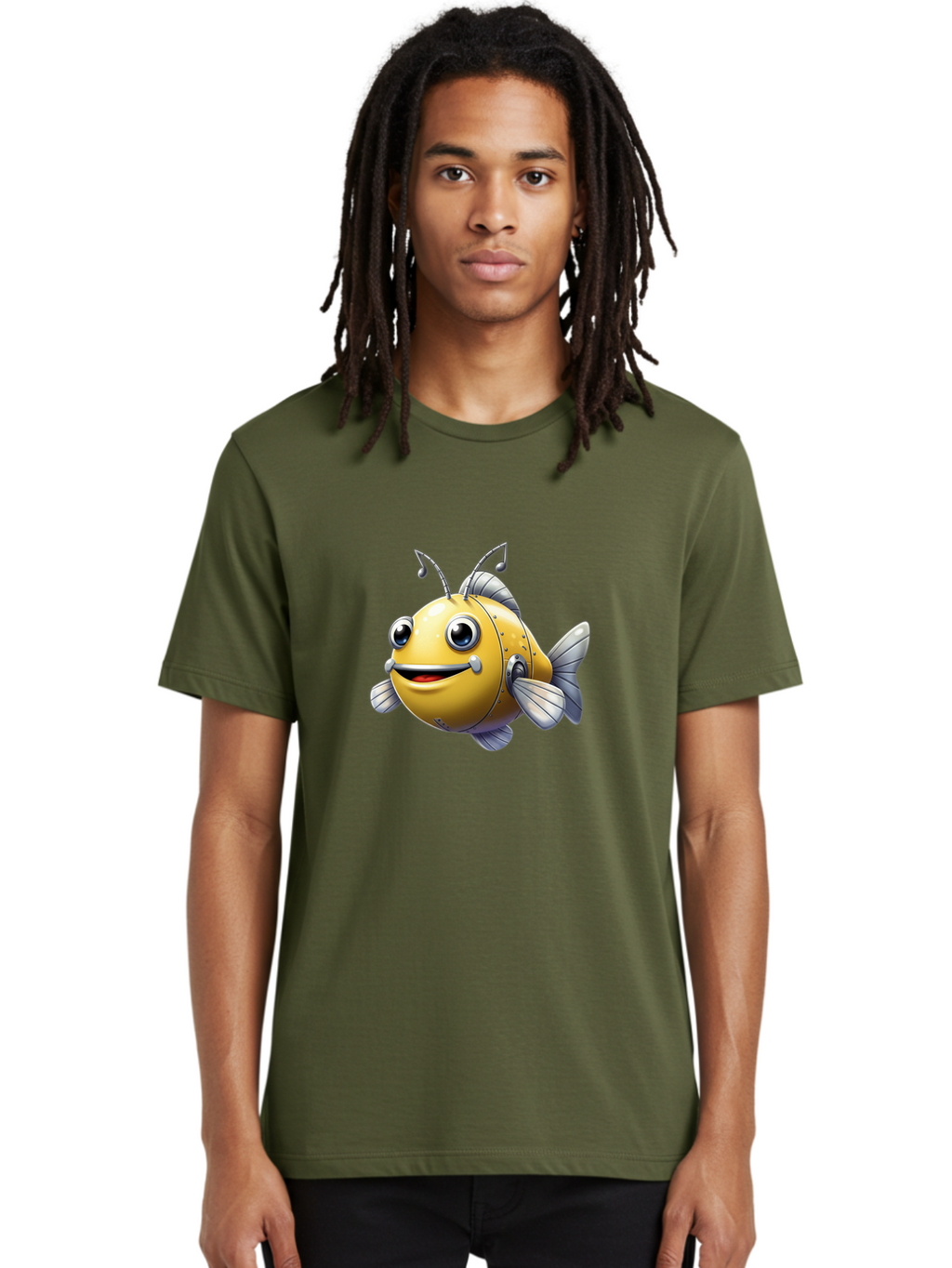 Robot-Fish-5 Men'S Graphic Tee, 100% Cotton, Comfortable Casual Summer Wear, Machine Washable, Vintage Camera, Old Camera, Antique Camera, Black Camera, Classic Photography, Photography Equipment, Nostalgic Device, Film Camera, Camera Art Baf473