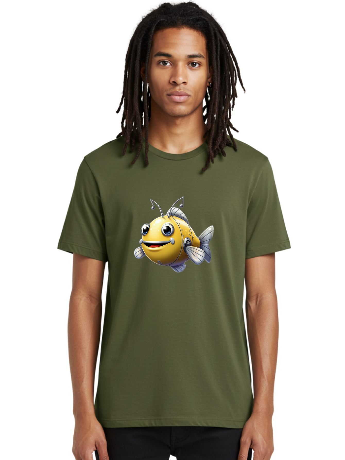 Robot-Fish-5 Men'S Graphic Tee, 100% Cotton, Comfortable Casual Summer Wear, Machine Washable, Vintage Camera, Old Camera, Antique Camera, Black Camera, Classic Photography, Photography Equipment, Nostalgic Device, Film Camera, Camera Art Baf473