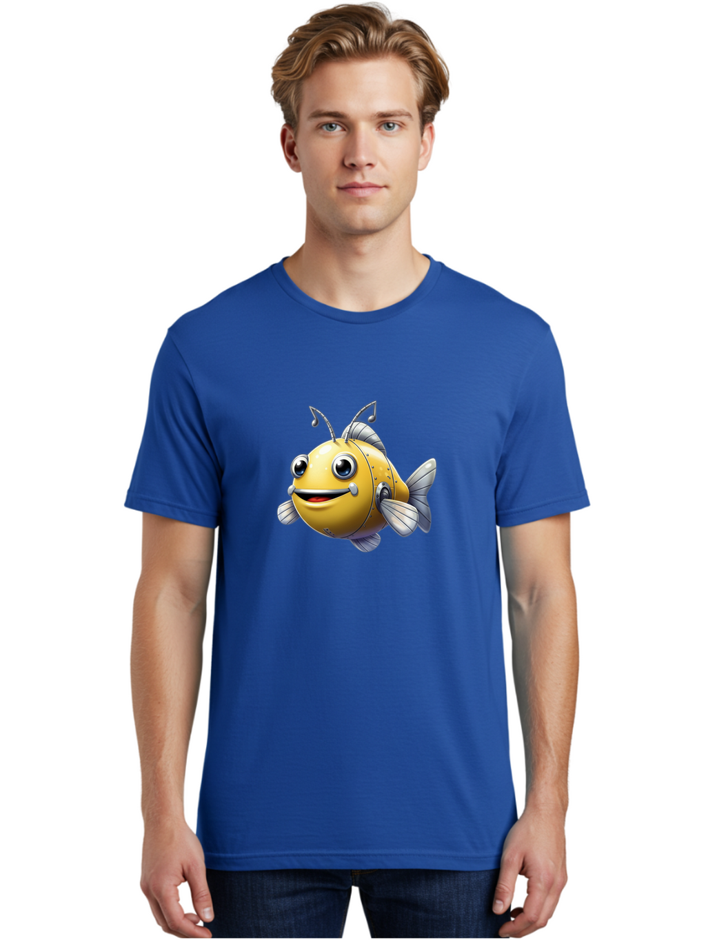 Robot-Fish-5 Men'S Graphic Tee, 100% Cotton, Comfortable Casual Summer Wear, Machine Washable, Vintage Camera, Old Camera, Antique Camera, Black Camera, Classic Photography, Photography Equipment, Nostalgic Device, Film Camera, Camera Art Baf473