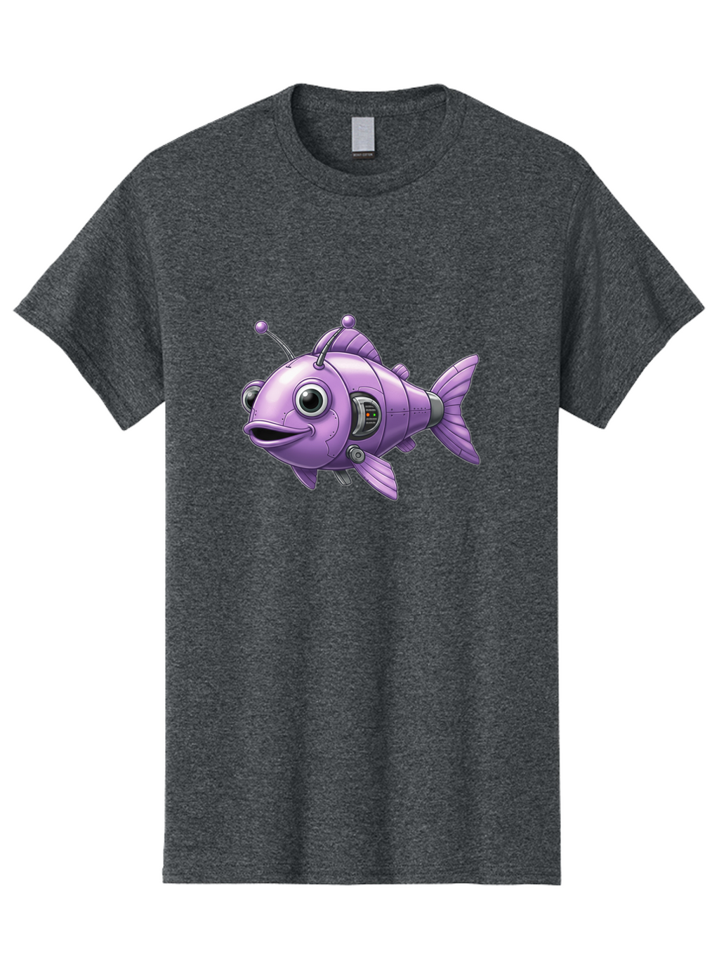 Robot-Fish-6 Men'S Graphic Tee, 100% Cotton, Comfortable Casual Summer Wear, Machine Washable, Vintage Camera, Old Camera, Antique Camera, Black Camera, Classic Photography, Photography Equipment, Nostalgic Device, Film Camera, Camera Art Baf474