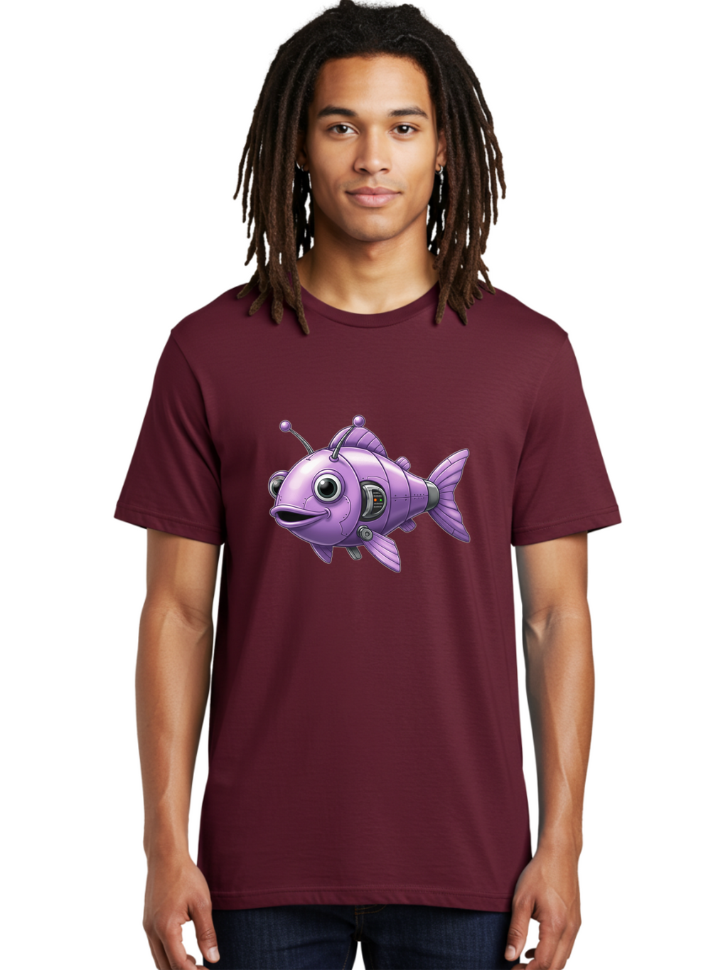 Robot-Fish-6 Men'S Graphic Tee, 100% Cotton, Comfortable Casual Summer Wear, Machine Washable, Vintage Camera, Old Camera, Antique Camera, Black Camera, Classic Photography, Photography Equipment, Nostalgic Device, Film Camera, Camera Art Baf474
