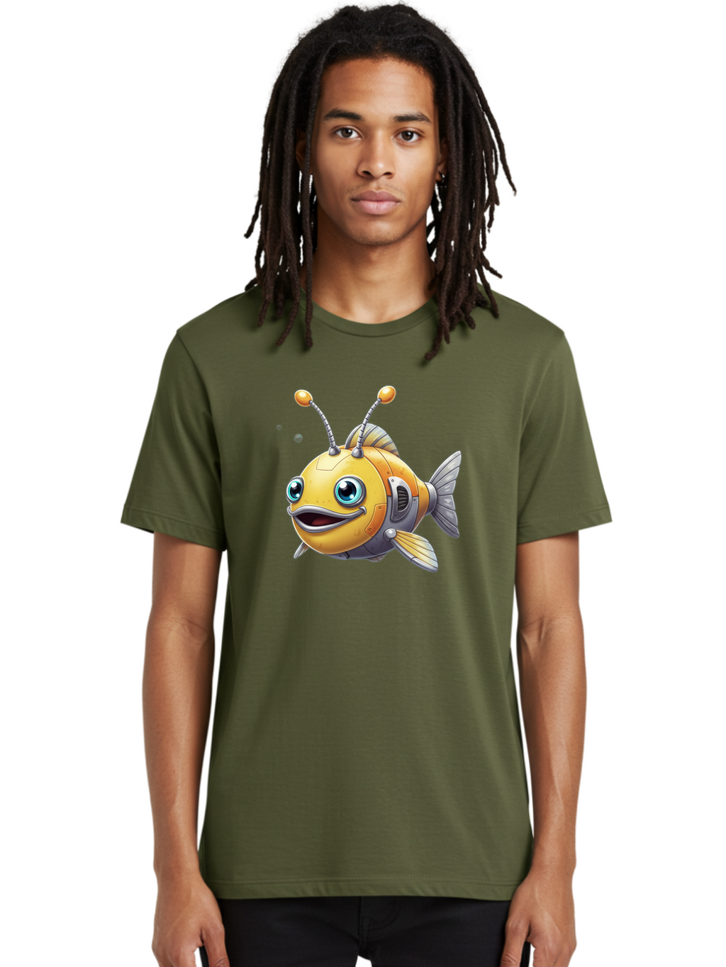 Robot-Fish-7 Men'S Graphic Tee, 100% Cotton, Comfortable Casual Summer Wear, Machine Washable, Vintage Camera, Old Camera, Antique Camera, Black Camera, Classic Photography, Photography Equipment, Nostalgic Device, Film Camera, Camera Art Baf475