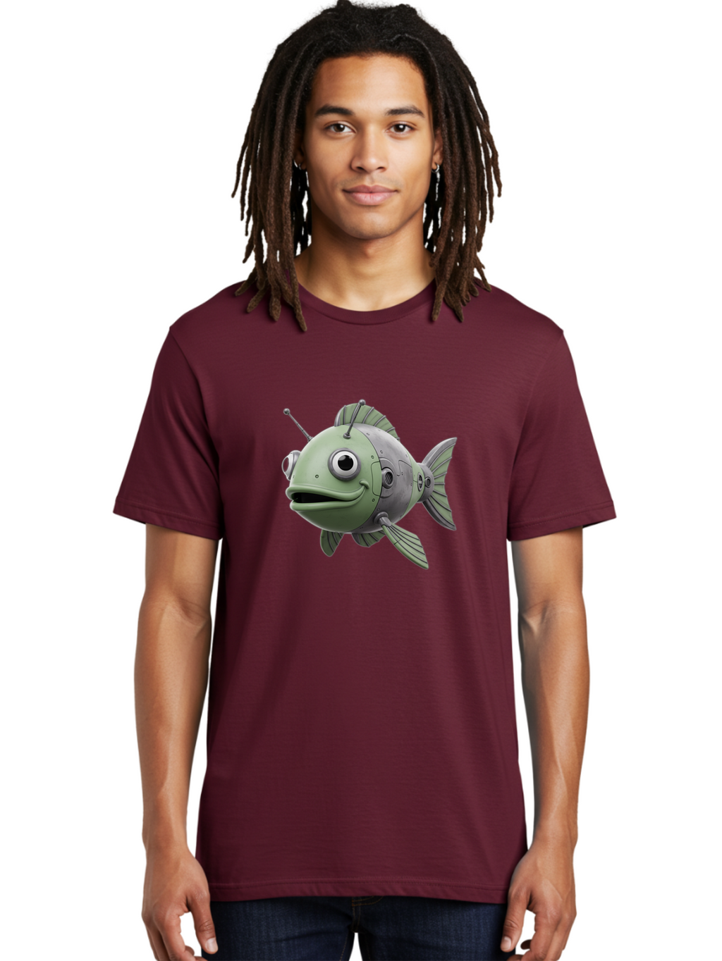 Robot-Fish-8 Men'S Graphic Tee, 100% Cotton, Comfortable Casual Summer Wear, Machine Washable, Vintage Camera, Old Camera, Antique Camera, Black Camera, Classic Photography, Photography Equipment, Nostalgic Device, Film Camera, Camera Art Baf476