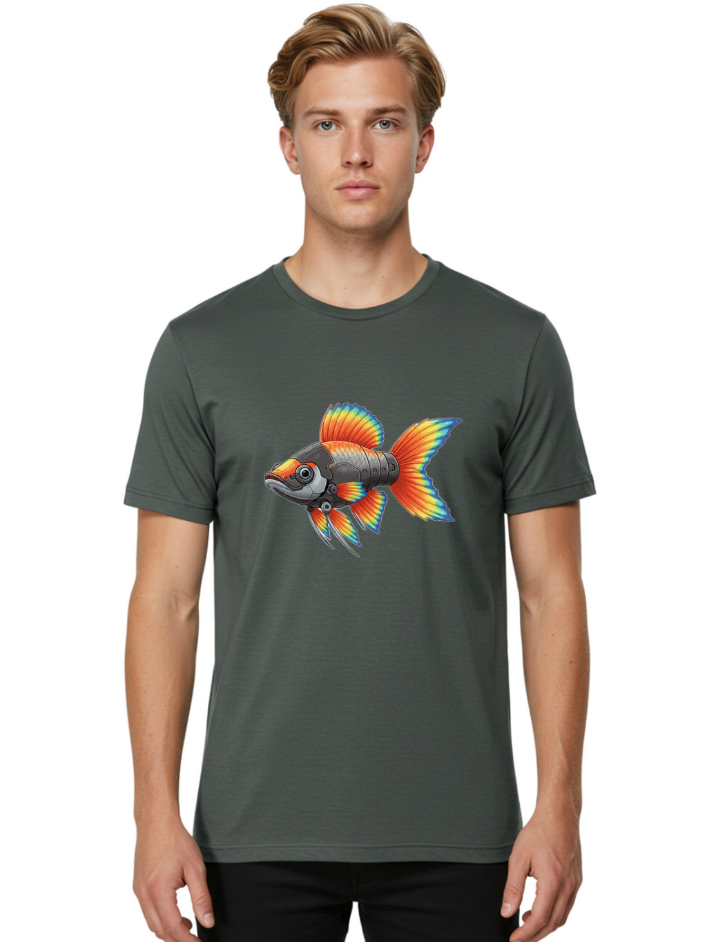 Robot-Fish Men'S Graphic Tee, 100% Cotton, Comfortable Casual Summer Wear, Machine Washable, Vintage Camera, Old Camera, Antique Camera, Black Camera, Classic Photography, Photography Equipment, Nostalgic Device, Film Camera, Camera Art Baf477