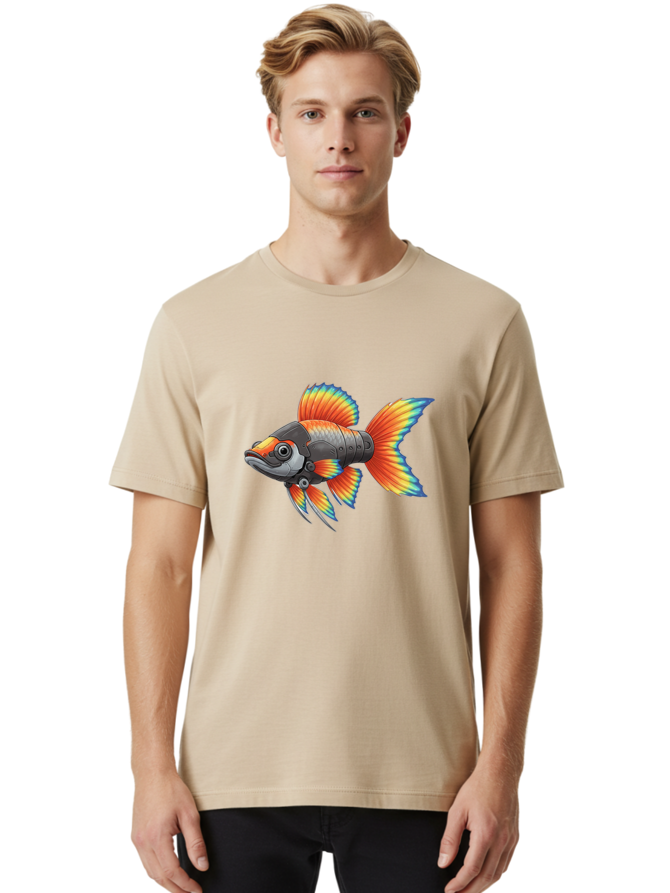 Robot-Fish Men'S Graphic Tee, 100% Cotton, Comfortable Casual Summer Wear, Machine Washable, Vintage Camera, Old Camera, Antique Camera, Black Camera, Classic Photography, Photography Equipment, Nostalgic Device, Film Camera, Camera Art Baf477