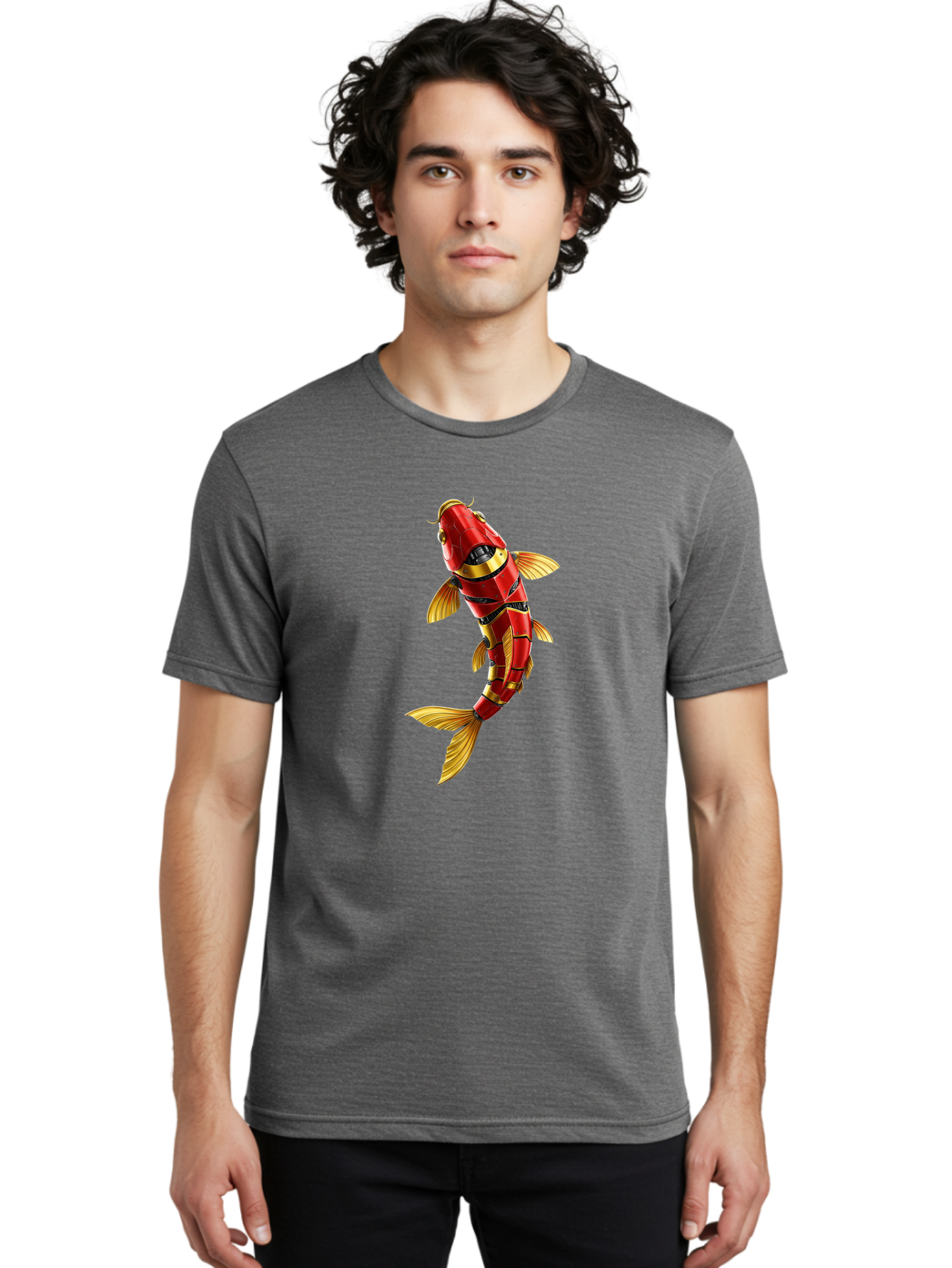 Robot-Koi-Fish Men'S Graphic Tee, 100% Cotton, Comfortable Casual Summer Wear, Machine Washable, Vintage Camera, Old Camera, Antique Camera, Black Camera, Classic Photography, Photography Equipment, Nostalgic Device, Film Camera, Camera Art Baf478