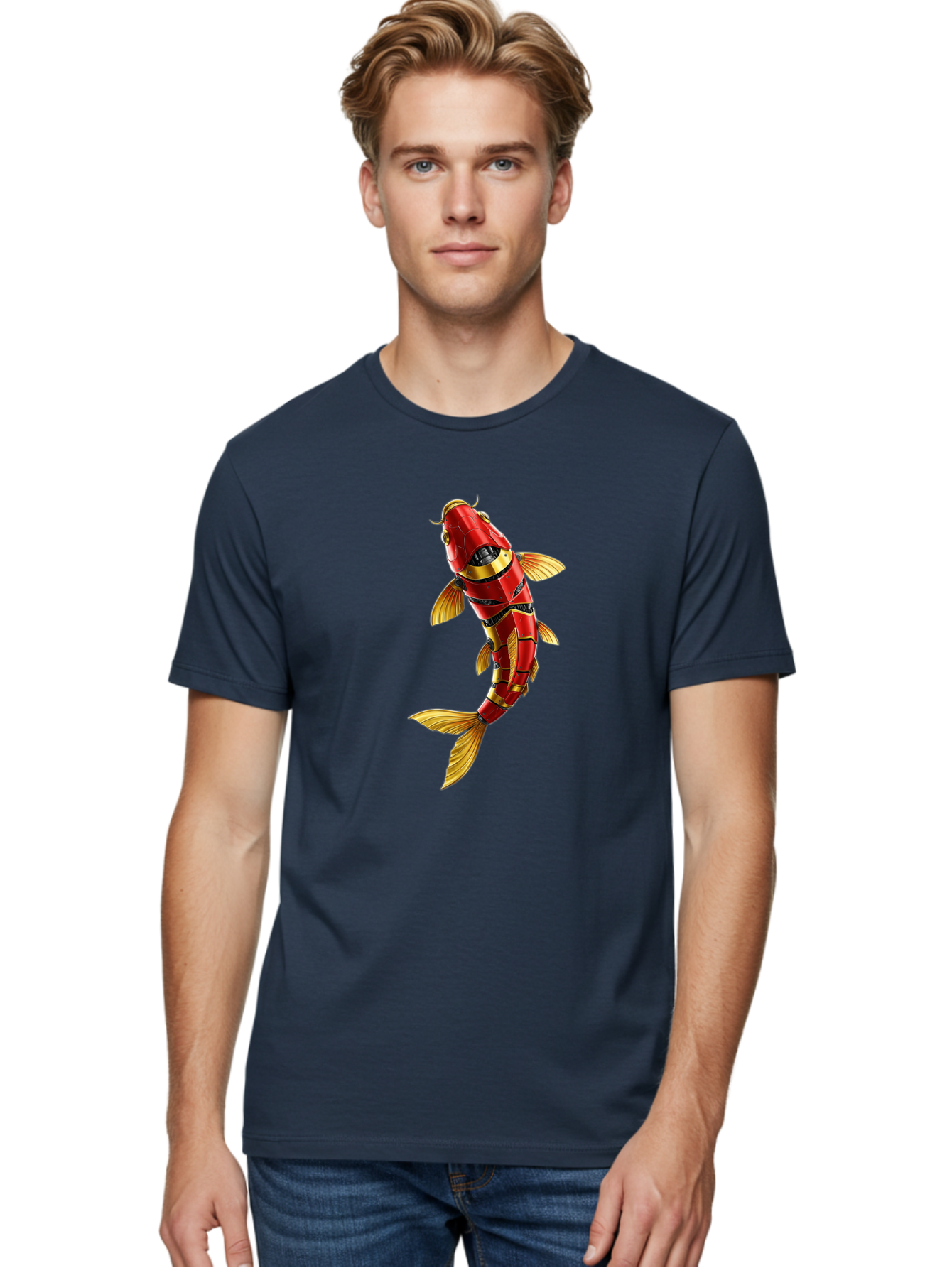 Robot-Koi-Fish Men'S Graphic Tee, 100% Cotton, Comfortable Casual Summer Wear, Machine Washable, Vintage Camera, Old Camera, Antique Camera, Black Camera, Classic Photography, Photography Equipment, Nostalgic Device, Film Camera, Camera Art Baf478