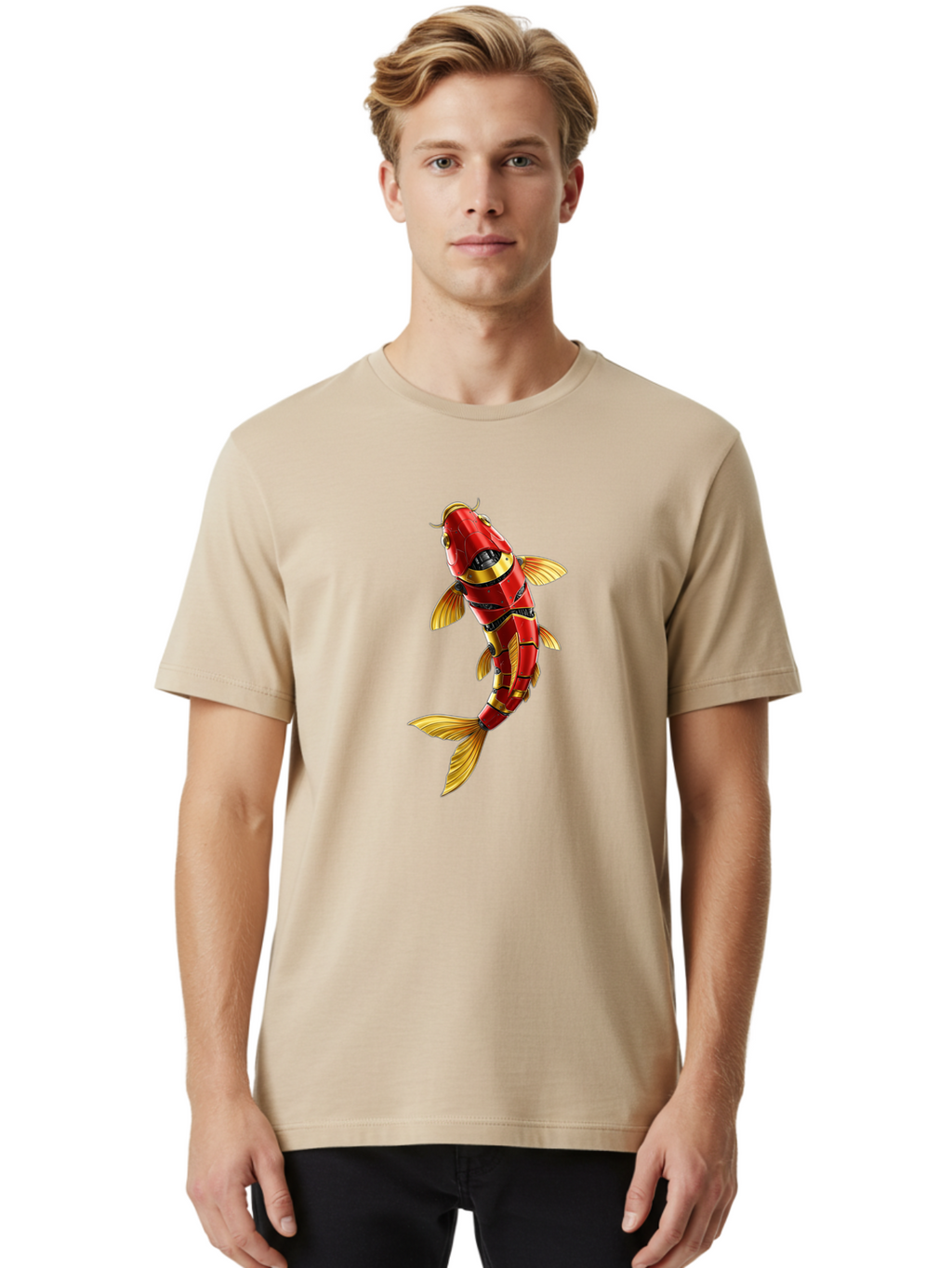 Robot-Koi-Fish Men'S Graphic Tee, 100% Cotton, Comfortable Casual Summer Wear, Machine Washable, Vintage Camera, Old Camera, Antique Camera, Black Camera, Classic Photography, Photography Equipment, Nostalgic Device, Film Camera, Camera Art Baf478