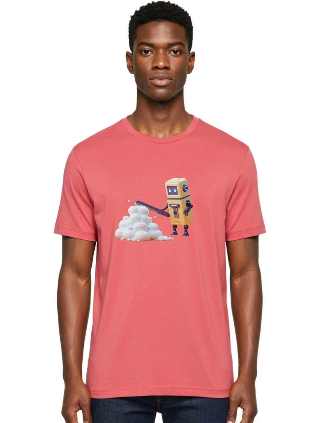 Robot-Shoveling-Snow Men'S Graphic Tee, 100% Cotton, Comfortable Casual Summer Wear, Machine Washable, Vintage Camera, Old Camera, Antique Camera, Black Camera, Classic Photography, Photography Equipment, Nostalgic Device, Film Camera, Baf479