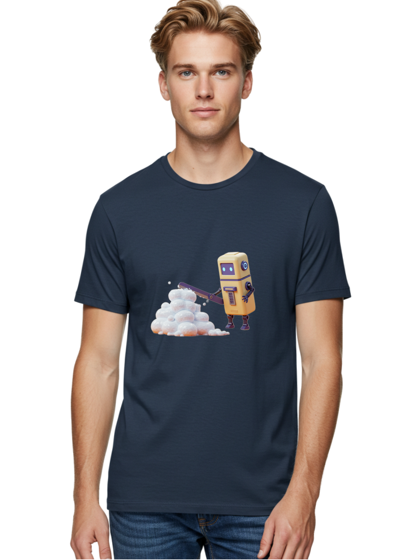 Robot-Shoveling-Snow Men'S Graphic Tee, 100% Cotton, Comfortable Casual Summer Wear, Machine Washable, Vintage Camera, Old Camera, Antique Camera, Black Camera, Classic Photography, Photography Equipment, Nostalgic Device, Film Camera, Baf479