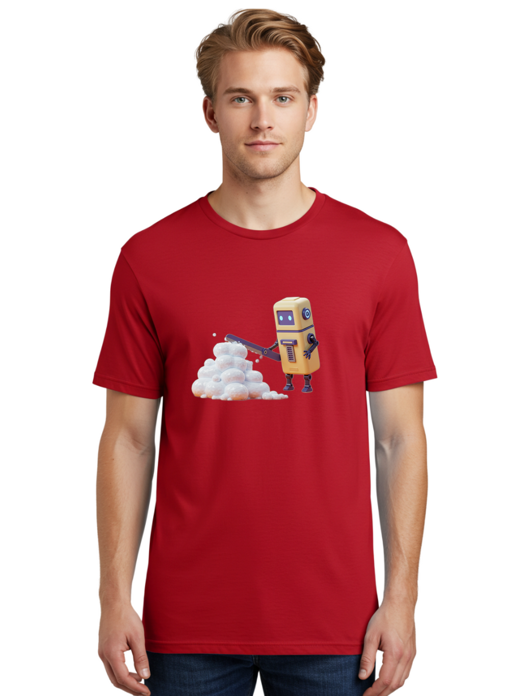 Robot-Shoveling-Snow Men'S Graphic Tee, 100% Cotton, Comfortable Casual Summer Wear, Machine Washable, Vintage Camera, Old Camera, Antique Camera, Black Camera, Classic Photography, Photography Equipment, Nostalgic Device, Film Camera, Baf479