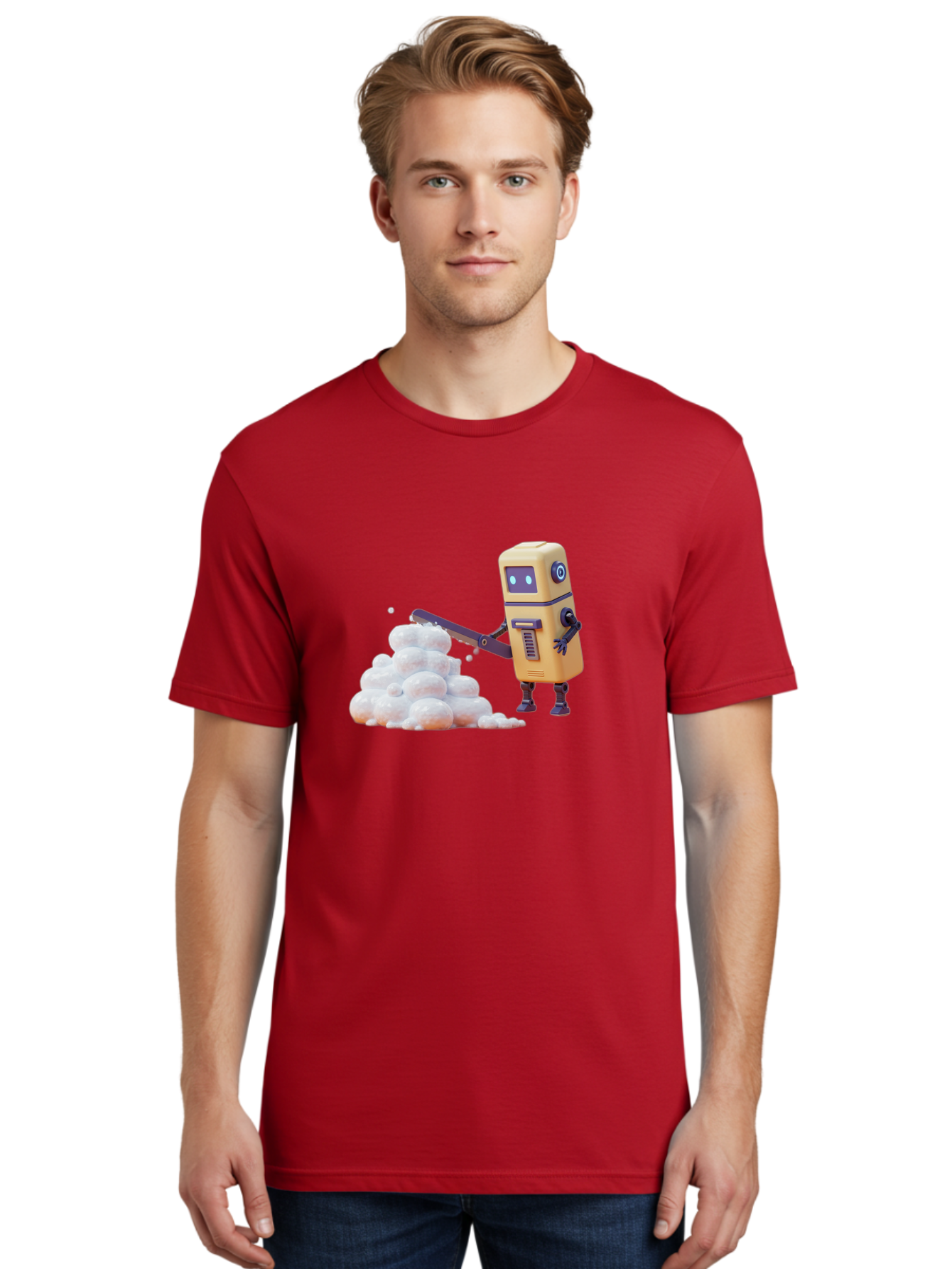 Robot-Shoveling-Snow Men'S Graphic Tee, 100% Cotton, Comfortable Casual Summer Wear, Machine Washable, Vintage Camera, Old Camera, Antique Camera, Black Camera, Classic Photography, Photography Equipment, Nostalgic Device, Film Camera, Baf479