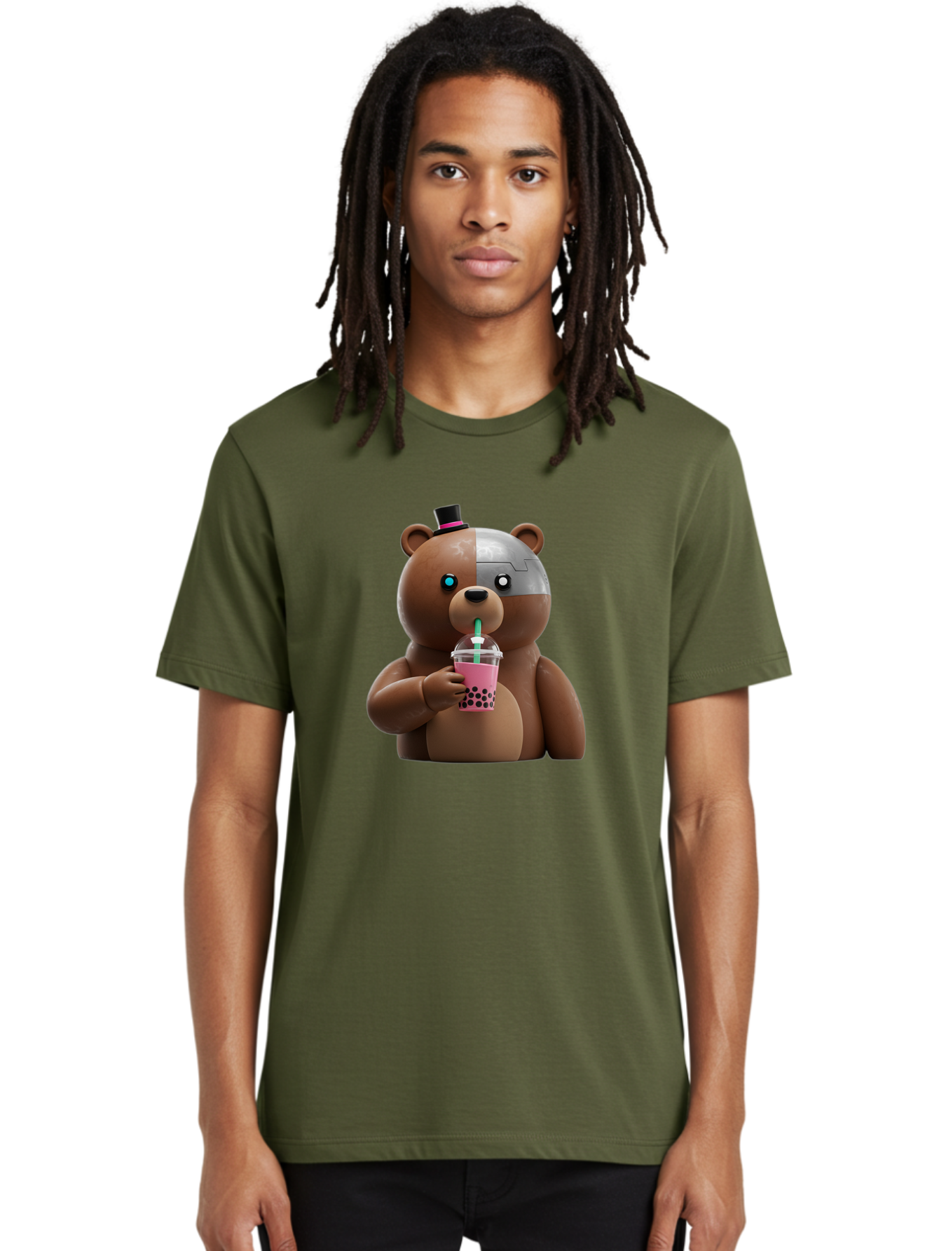 Robot-Teddy-Bear Men'S Graphic Tee, 100% Cotton, Comfortable Casual Summer Wear, Machine Washable, Vintage Camera, Old Camera, Antique Camera, Black Camera, Classic Photography, Photography Equipment, Nostalgic Device, Film Camera, Camera Art Baf481