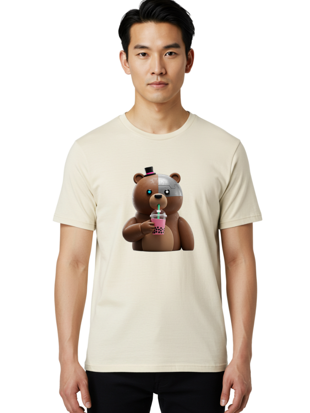 Robot-Teddy-Bear Men'S Graphic Tee, 100% Cotton, Comfortable Casual Summer Wear, Machine Washable, Vintage Camera, Old Camera, Antique Camera, Black Camera, Classic Photography, Photography Equipment, Nostalgic Device, Film Camera, Camera Art Baf481