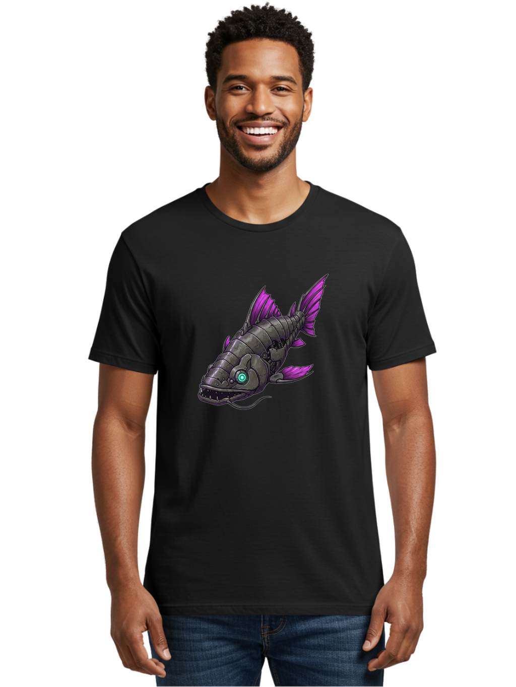 Robotic-Fish Men'S Graphic Tee, 100% Cotton, Comfortable Casual Summer Wear, Machine Washable, Vintage Camera, Old Camera, Antique Camera, Black Camera, Classic Photography, Photography Equipment, Nostalgic Device, Film Camera, Camera Art Baf482