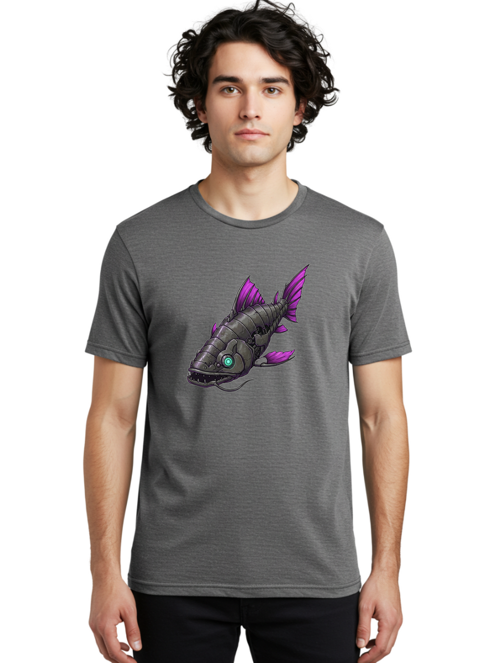 Robotic-Fish Men'S Graphic Tee, 100% Cotton, Comfortable Casual Summer Wear, Machine Washable, Vintage Camera, Old Camera, Antique Camera, Black Camera, Classic Photography, Photography Equipment, Nostalgic Device, Film Camera, Camera Art Baf482
