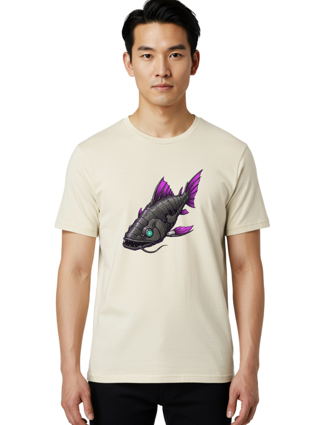 Robotic-Fish Men'S Graphic Tee, 100% Cotton, Comfortable Casual Summer Wear, Machine Washable, Vintage Camera, Old Camera, Antique Camera, Black Camera, Classic Photography, Photography Equipment, Nostalgic Device, Film Camera, Camera Art Baf482