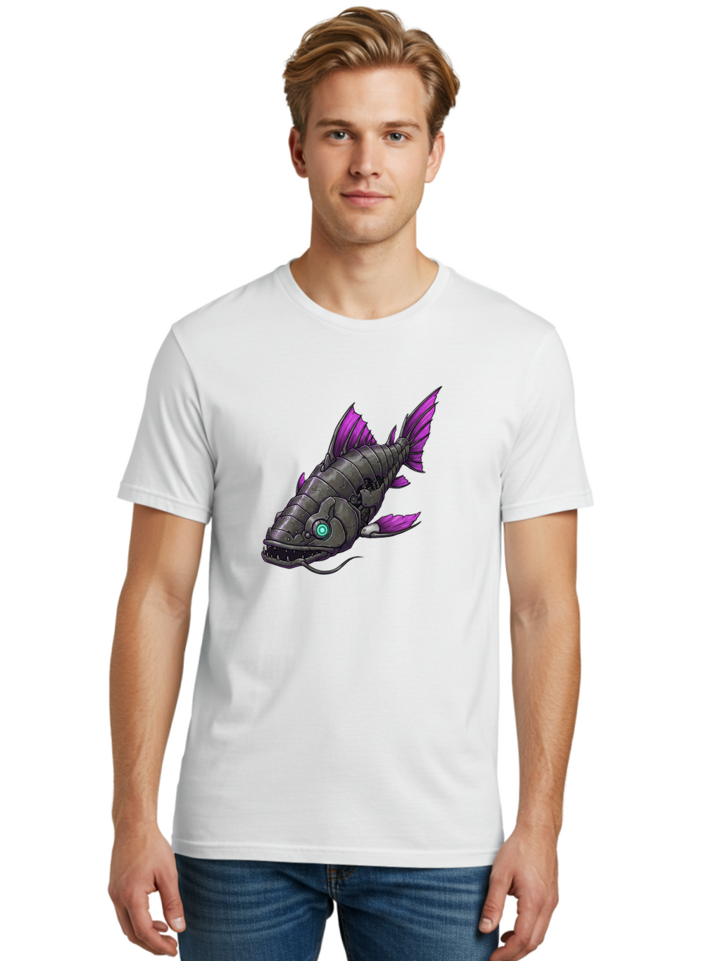 Robotic-Fish Men'S Graphic Tee, 100% Cotton, Comfortable Casual Summer Wear, Machine Washable, Vintage Camera, Old Camera, Antique Camera, Black Camera, Classic Photography, Photography Equipment, Nostalgic Device, Film Camera, Camera Art Baf482