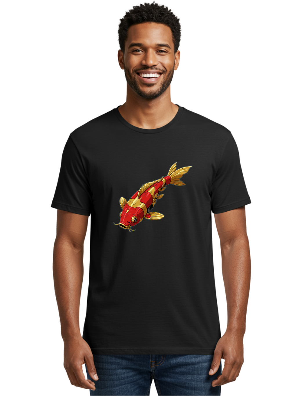Robotic-Koi-Fish Men'S Graphic Tee, 100% Cotton, Comfortable Casual Summer Wear, Machine Washable, Vintage Camera, Old Camera, Antique Camera, Black Camera, Classic Photography, Photography Equipment, Nostalgic Device, Film Camera, Camera Art Baf483