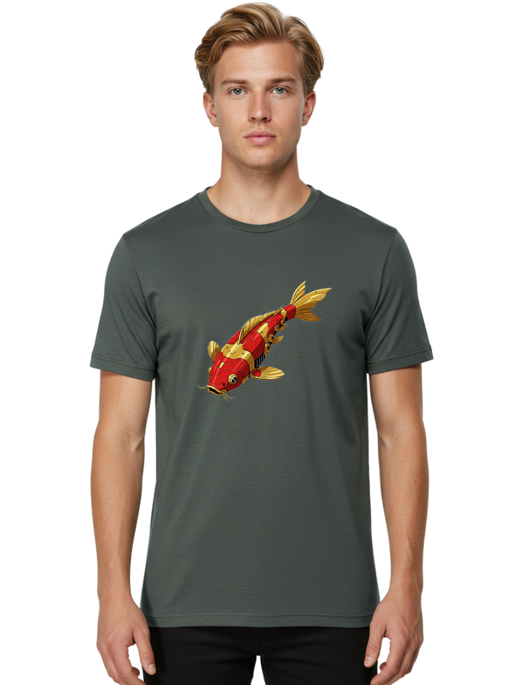 Robotic-Koi-Fish Men'S Graphic Tee, 100% Cotton, Comfortable Casual Summer Wear, Machine Washable, Vintage Camera, Old Camera, Antique Camera, Black Camera, Classic Photography, Photography Equipment, Nostalgic Device, Film Camera, Camera Art Baf483