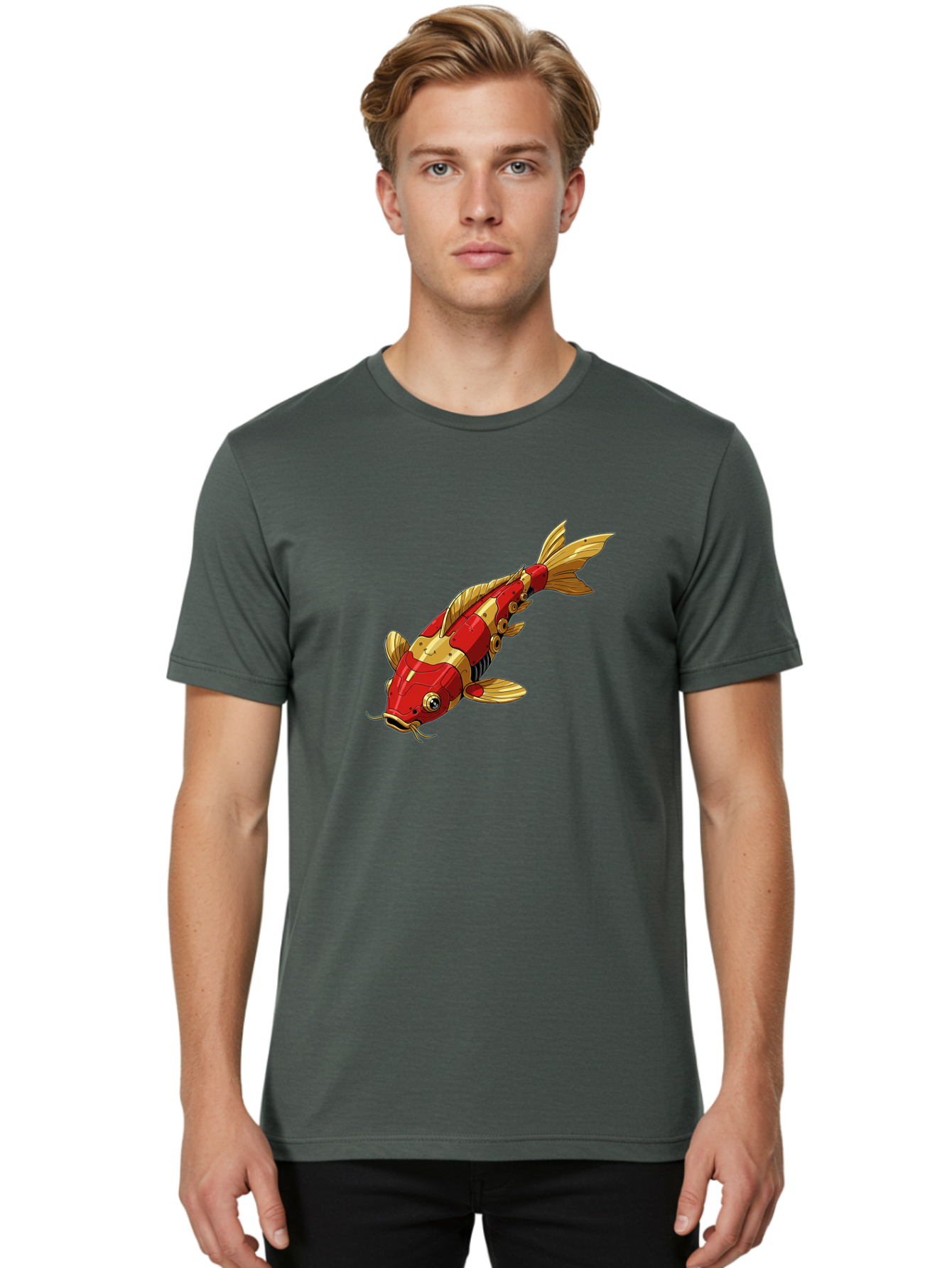 Robotic-Koi-Fish Men'S Graphic Tee, 100% Cotton, Comfortable Casual Summer Wear, Machine Washable, Vintage Camera, Old Camera, Antique Camera, Black Camera, Classic Photography, Photography Equipment, Nostalgic Device, Film Camera, Camera Art Baf483