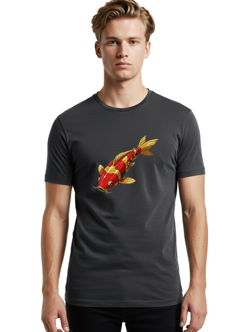 Robotic-Koi-Fish Men'S Graphic Tee, 100% Cotton, Comfortable Casual Summer Wear, Machine Washable, Vintage Camera, Old Camera, Antique Camera, Black Camera, Classic Photography, Photography Equipment, Nostalgic Device, Film Camera, Camera Art Baf483