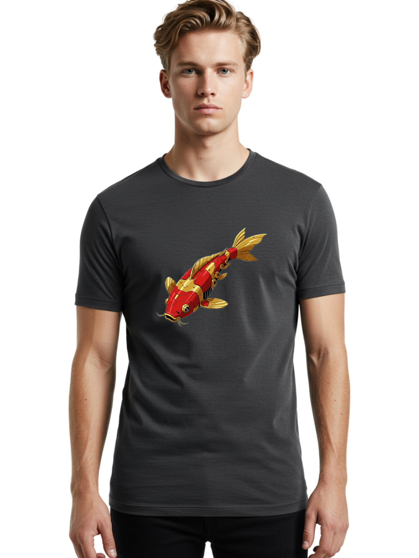 Robotic-Koi-Fish Men'S Graphic Tee, 100% Cotton, Comfortable Casual Summer Wear, Machine Washable, Vintage Camera, Old Camera, Antique Camera, Black Camera, Classic Photography, Photography Equipment, Nostalgic Device, Film Camera, Camera Art Baf483