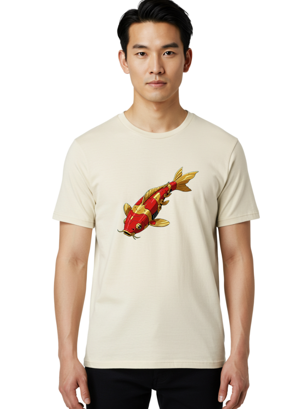 Robotic-Koi-Fish Men'S Graphic Tee, 100% Cotton, Comfortable Casual Summer Wear, Machine Washable, Vintage Camera, Old Camera, Antique Camera, Black Camera, Classic Photography, Photography Equipment, Nostalgic Device, Film Camera, Camera Art Baf483