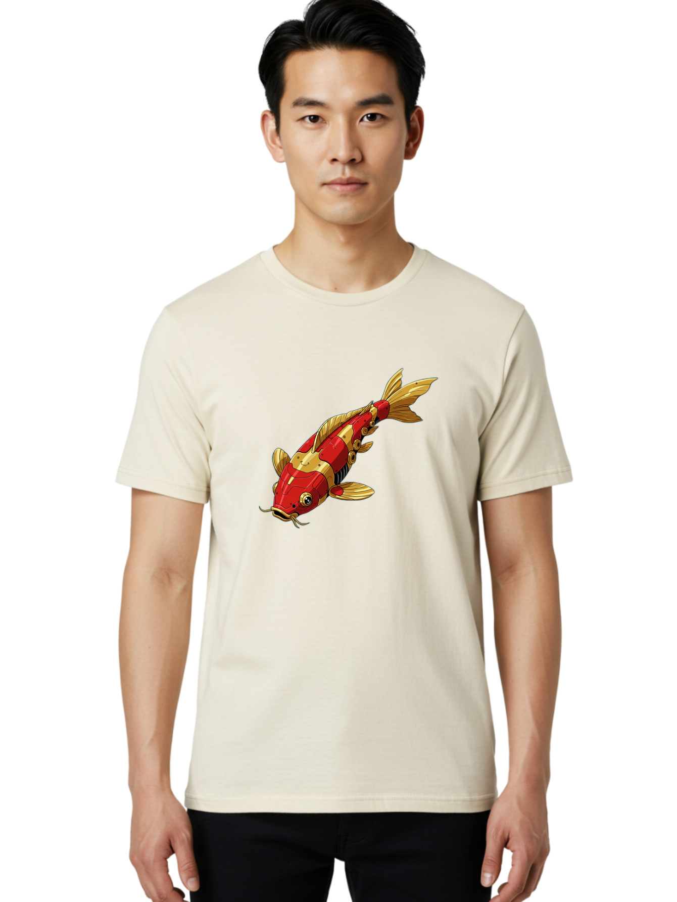 Robotic-Koi-Fish Men'S Graphic Tee, 100% Cotton, Comfortable Casual Summer Wear, Machine Washable, Vintage Camera, Old Camera, Antique Camera, Black Camera, Classic Photography, Photography Equipment, Nostalgic Device, Film Camera, Camera Art Baf483