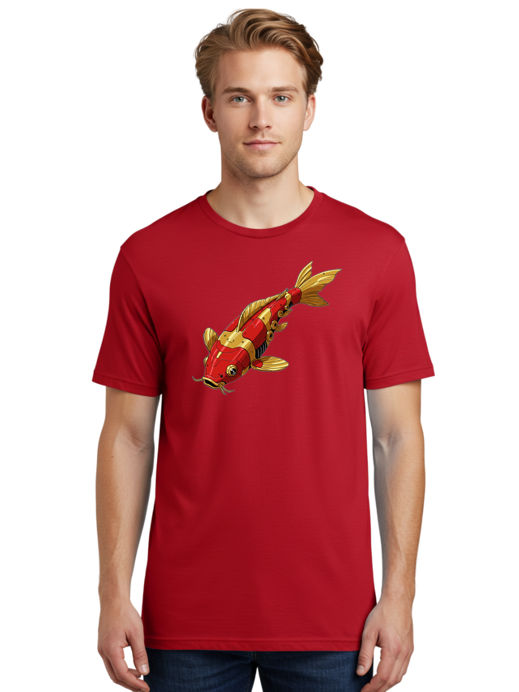 Robotic-Koi-Fish Men'S Graphic Tee, 100% Cotton, Comfortable Casual Summer Wear, Machine Washable, Vintage Camera, Old Camera, Antique Camera, Black Camera, Classic Photography, Photography Equipment, Nostalgic Device, Film Camera, Camera Art Baf483
