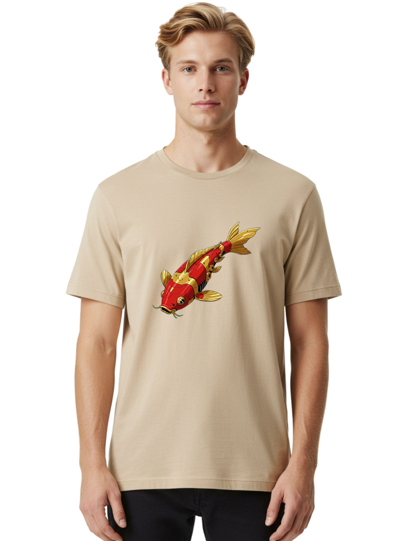 Robotic-Koi-Fish Men'S Graphic Tee, 100% Cotton, Comfortable Casual Summer Wear, Machine Washable, Vintage Camera, Old Camera, Antique Camera, Black Camera, Classic Photography, Photography Equipment, Nostalgic Device, Film Camera, Camera Art Baf483