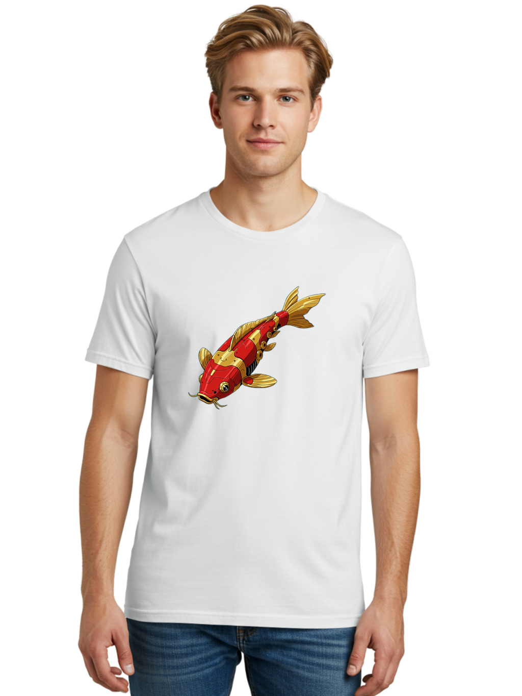 Robotic-Koi-Fish Men'S Graphic Tee, 100% Cotton, Comfortable Casual Summer Wear, Machine Washable, Vintage Camera, Old Camera, Antique Camera, Black Camera, Classic Photography, Photography Equipment, Nostalgic Device, Film Camera, Camera Art Baf483