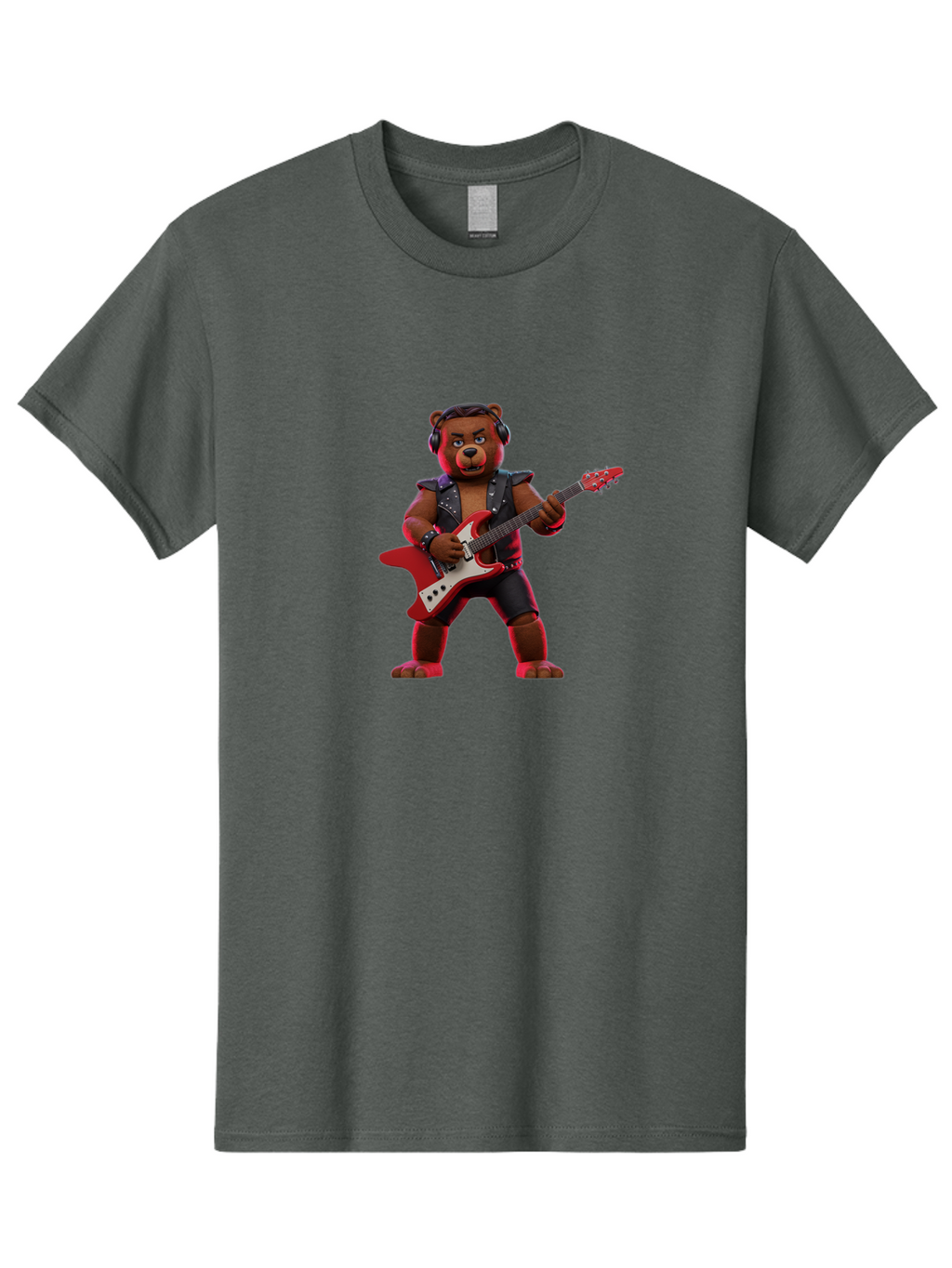 Rockstar-Bear-1 Men'S Graphic Tee, 100% Cotton, Comfortable Casual Summer Wear, Machine Washable, Vintage Camera, Old Camera, Antique Camera, Black Camera, Classic Photography, Photography Equipment, Nostalgic Device, Film Camera, Camera Art Baf484