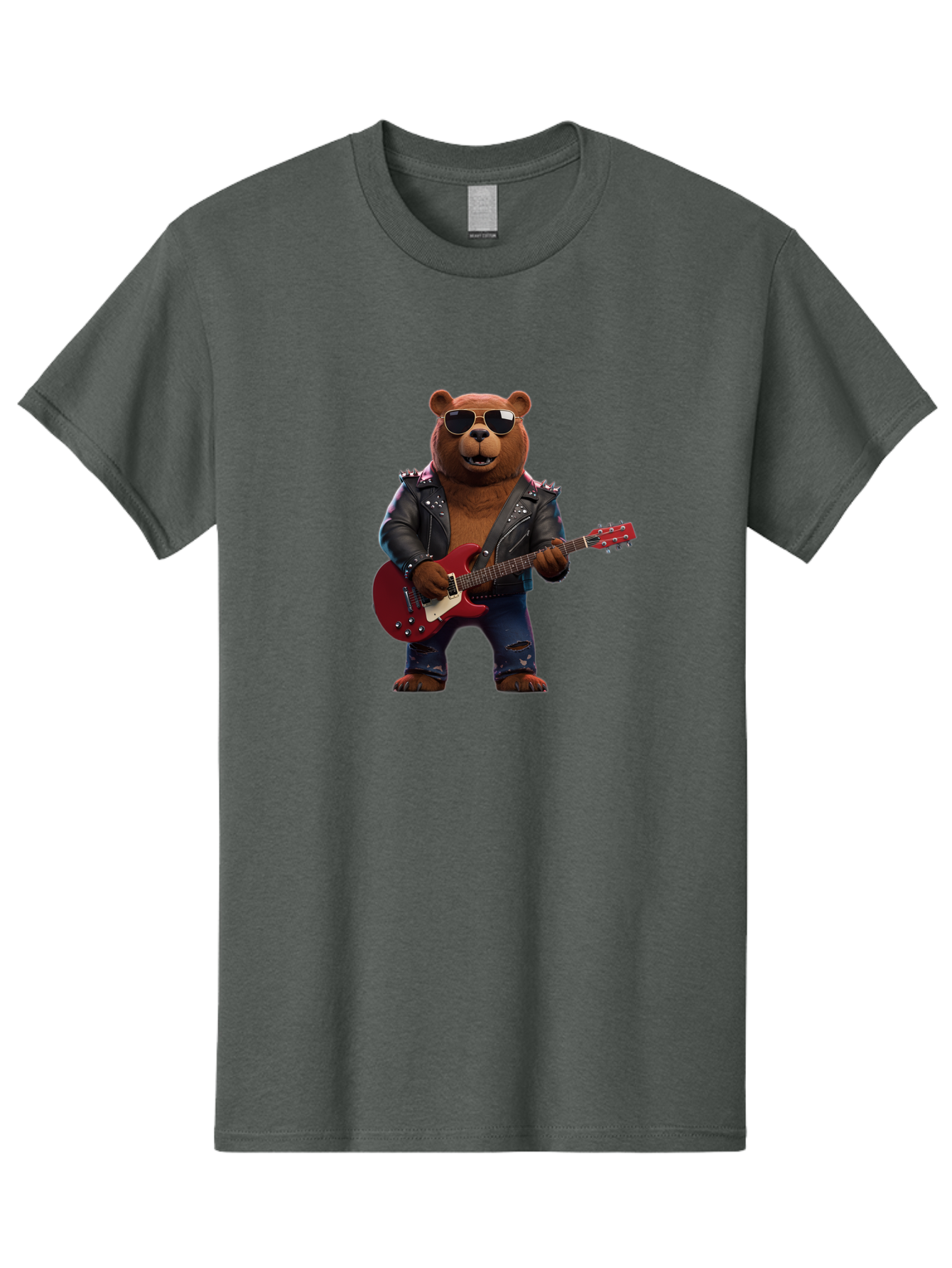 Rockstar-Bear Men'S Graphic Tee, 100% Cotton, Comfortable Casual Summer Wear, Machine Washable, Vintage Camera, Old Camera, Antique Camera, Black Camera, Classic Photography, Photography Equipment, Nostalgic Device, Film Camera, Camera Art Baf485