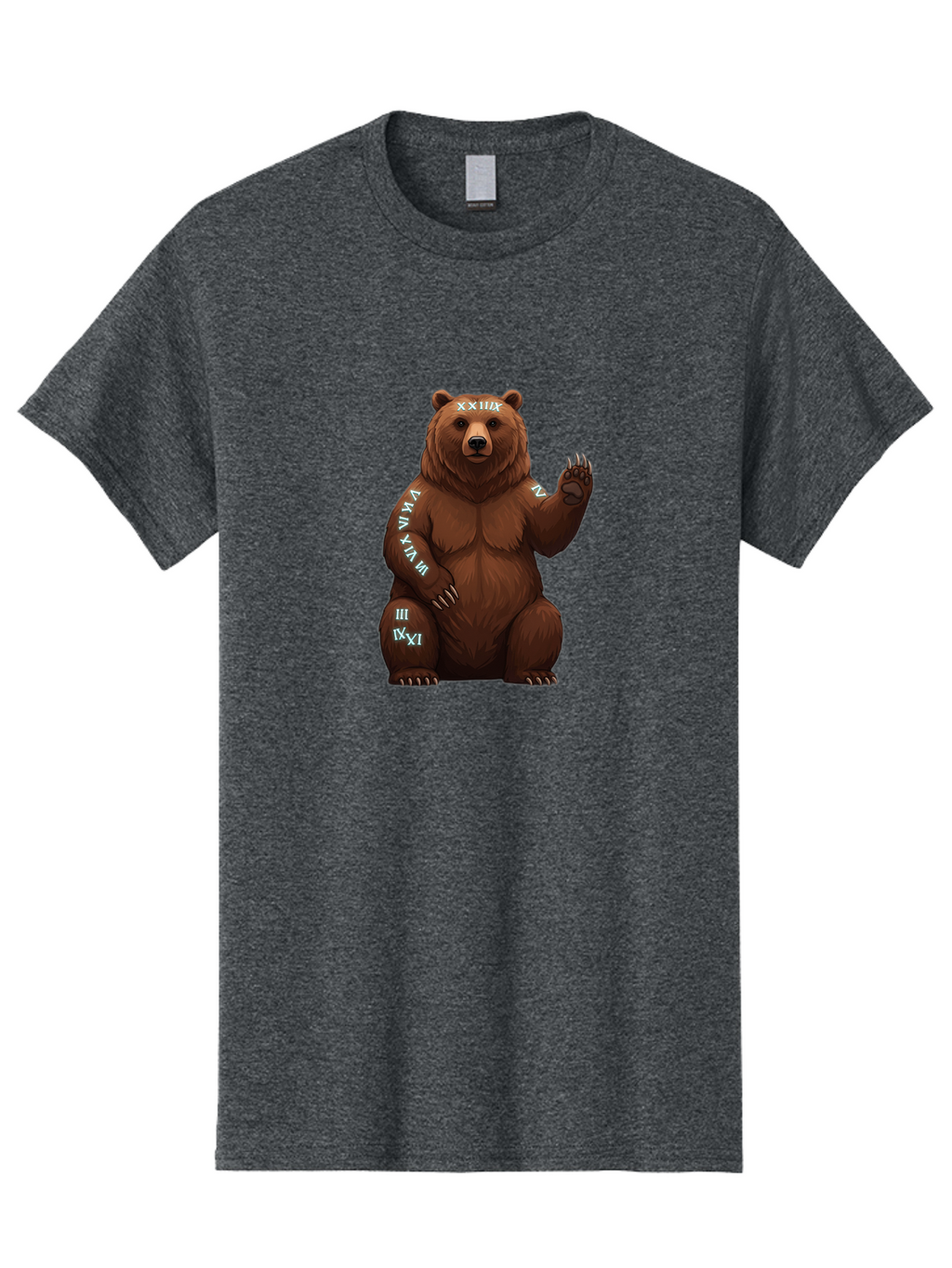Roman-Numeral-Bear Men'S Graphic Tee, 100% Cotton, Comfortable Casual Summer Wear, Machine Washable, Vintage Camera, Old Camera, Antique Camera, Black Camera, Classic Photography, Photography Equipment, Nostalgic Device, Film Camera, Baf486