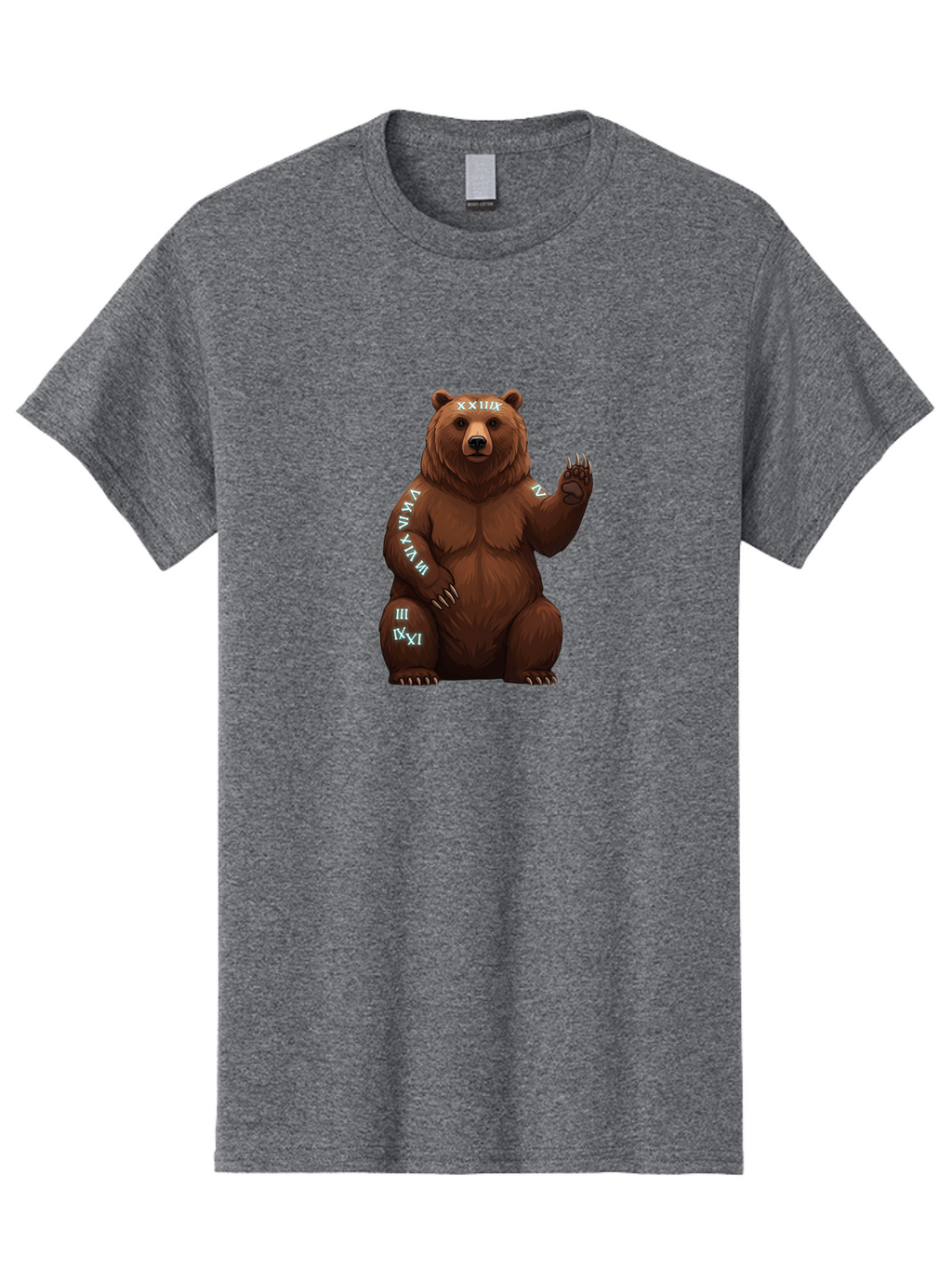 Roman-Numeral-Bear Men'S Graphic Tee, 100% Cotton, Comfortable Casual Summer Wear, Machine Washable, Vintage Camera, Old Camera, Antique Camera, Black Camera, Classic Photography, Photography Equipment, Nostalgic Device, Film Camera, Baf486