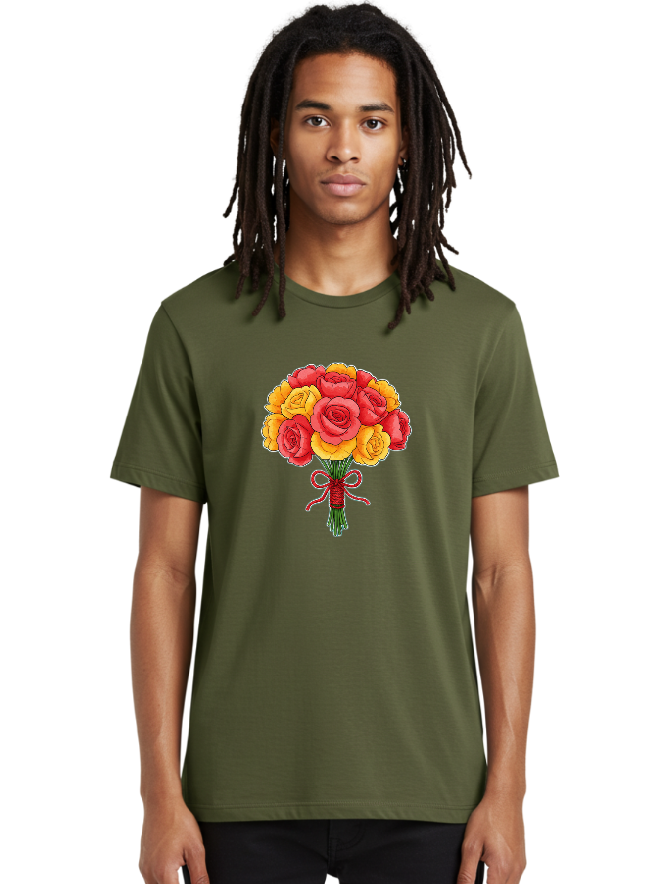 Rose-Bouquet-1 Men'S Graphic Tee, 100% Cotton, Comfortable Casual Summer Wear, Machine Washable, Vintage Camera, Old Camera, Antique Camera, Black Camera, Classic Photography, Photography Equipment, Nostalgic Device, Film Camera, Camera Art Baf487